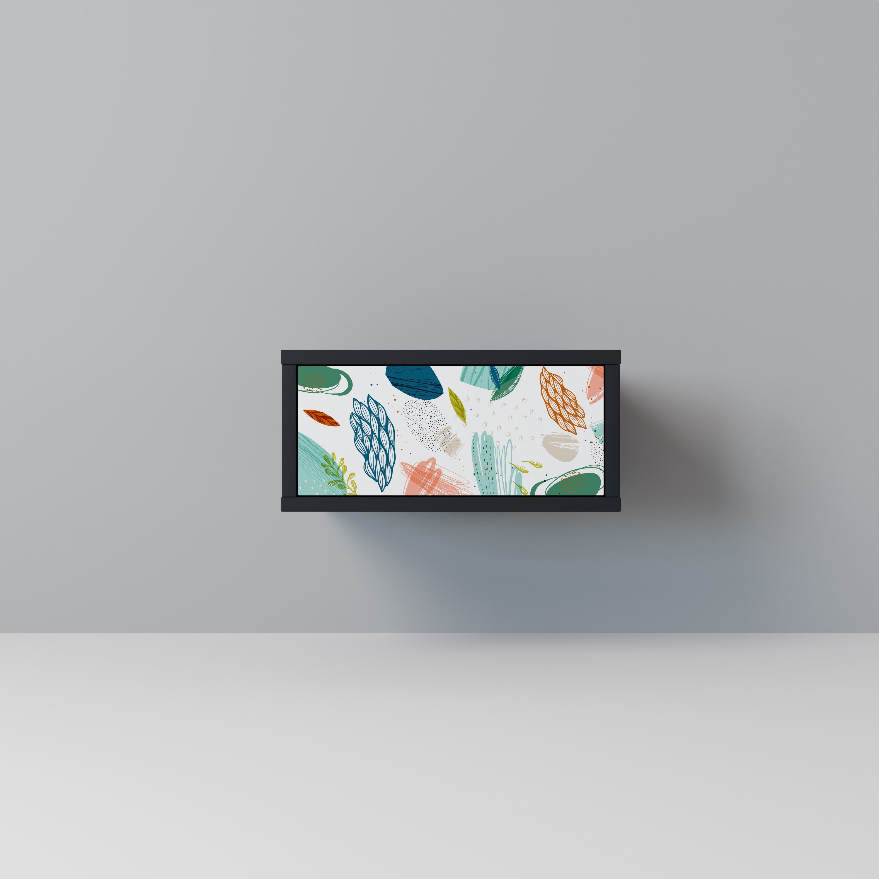 Table de chevet BOTANICAL HURRICANE en finition noire