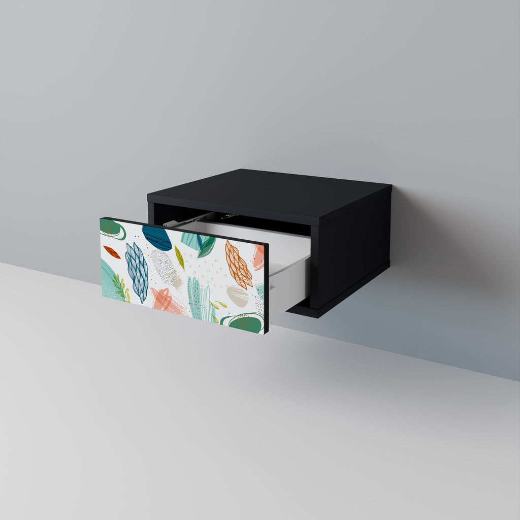 Table de chevet BOTANICAL HURRICANE en finition noire