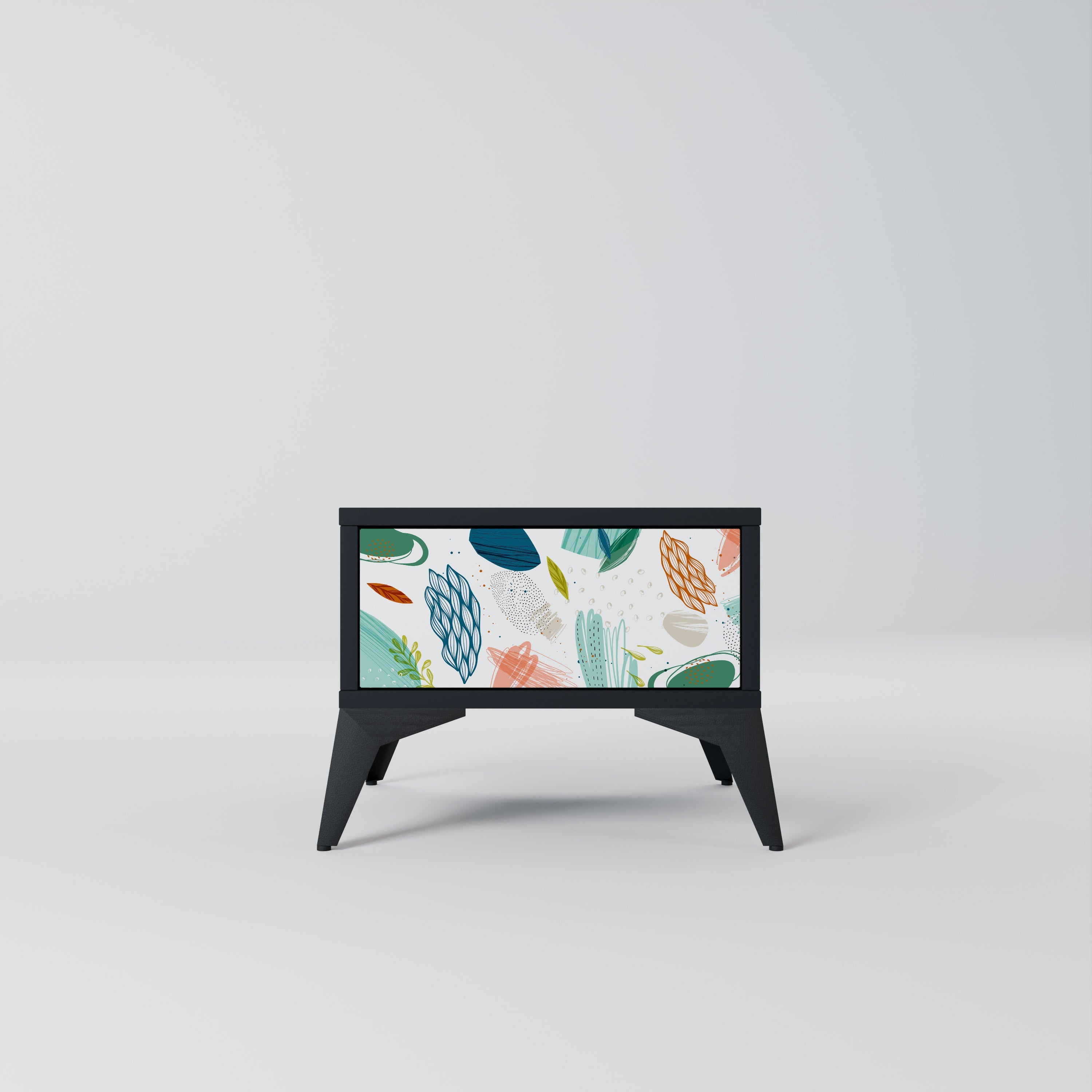 Table de chevet BOTANICAL HURRICANE en finition noire