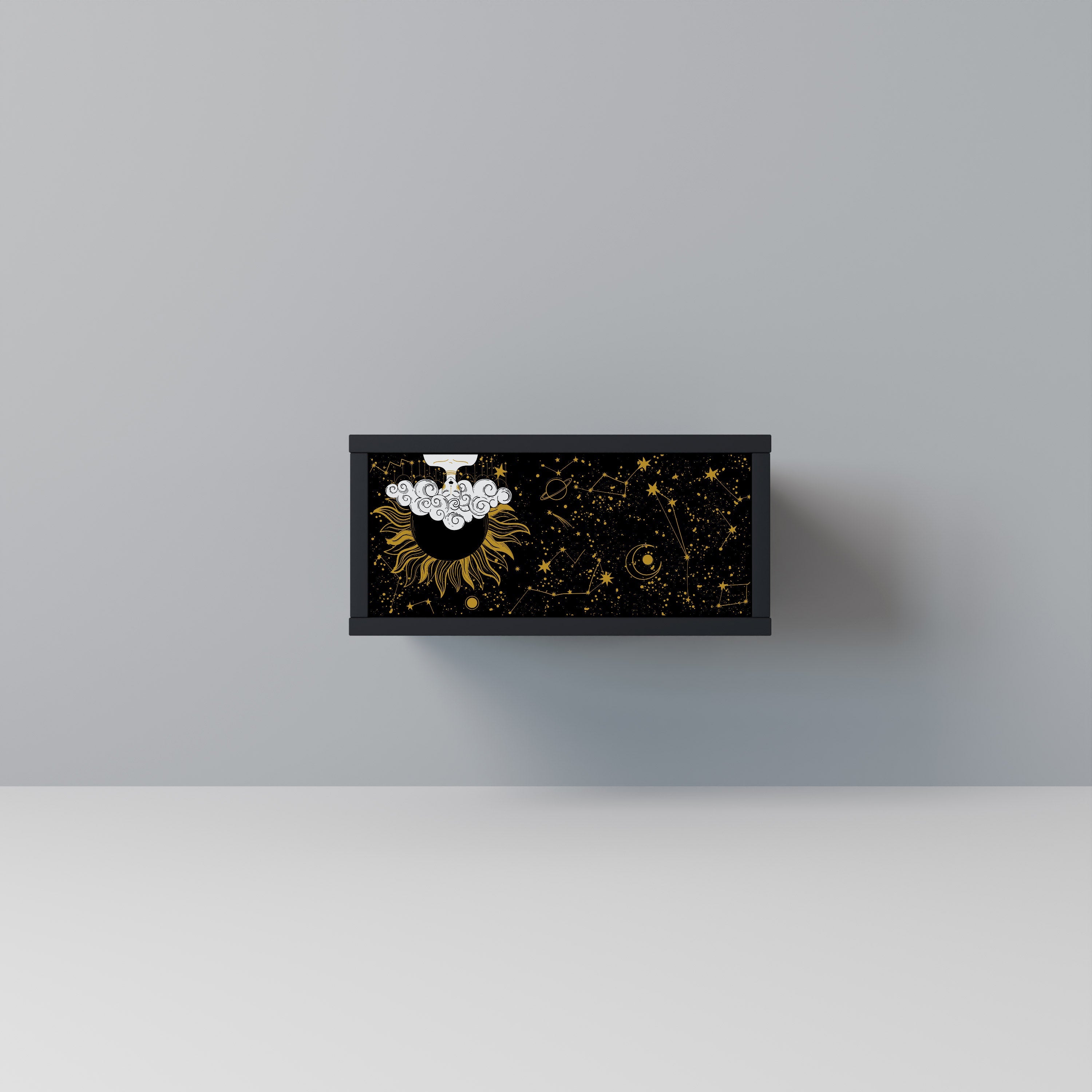 Table de chevet STELLAR CONSTELLATIONS en finition noire