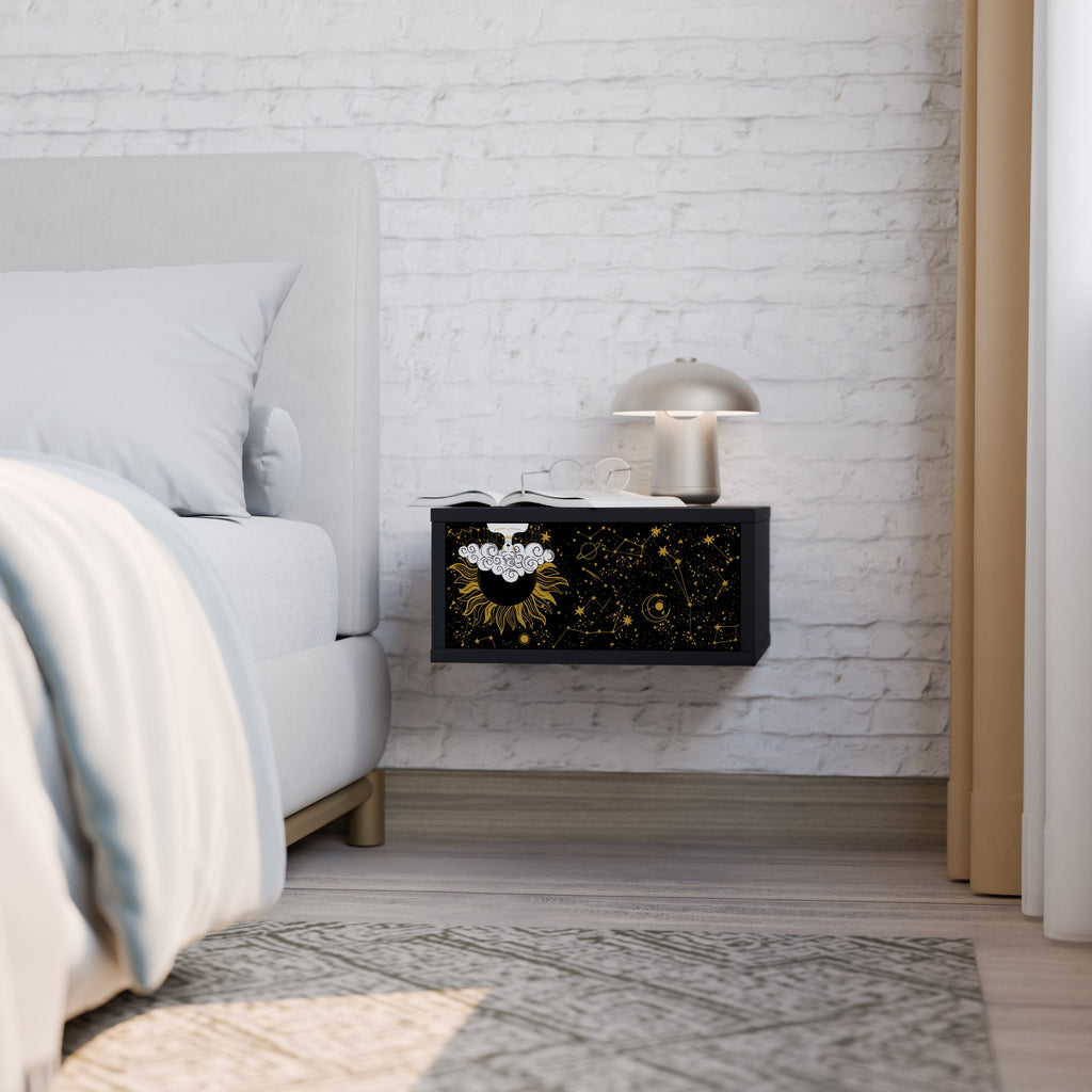 Table de chevet STELLAR CONSTELLATIONS en finition noire