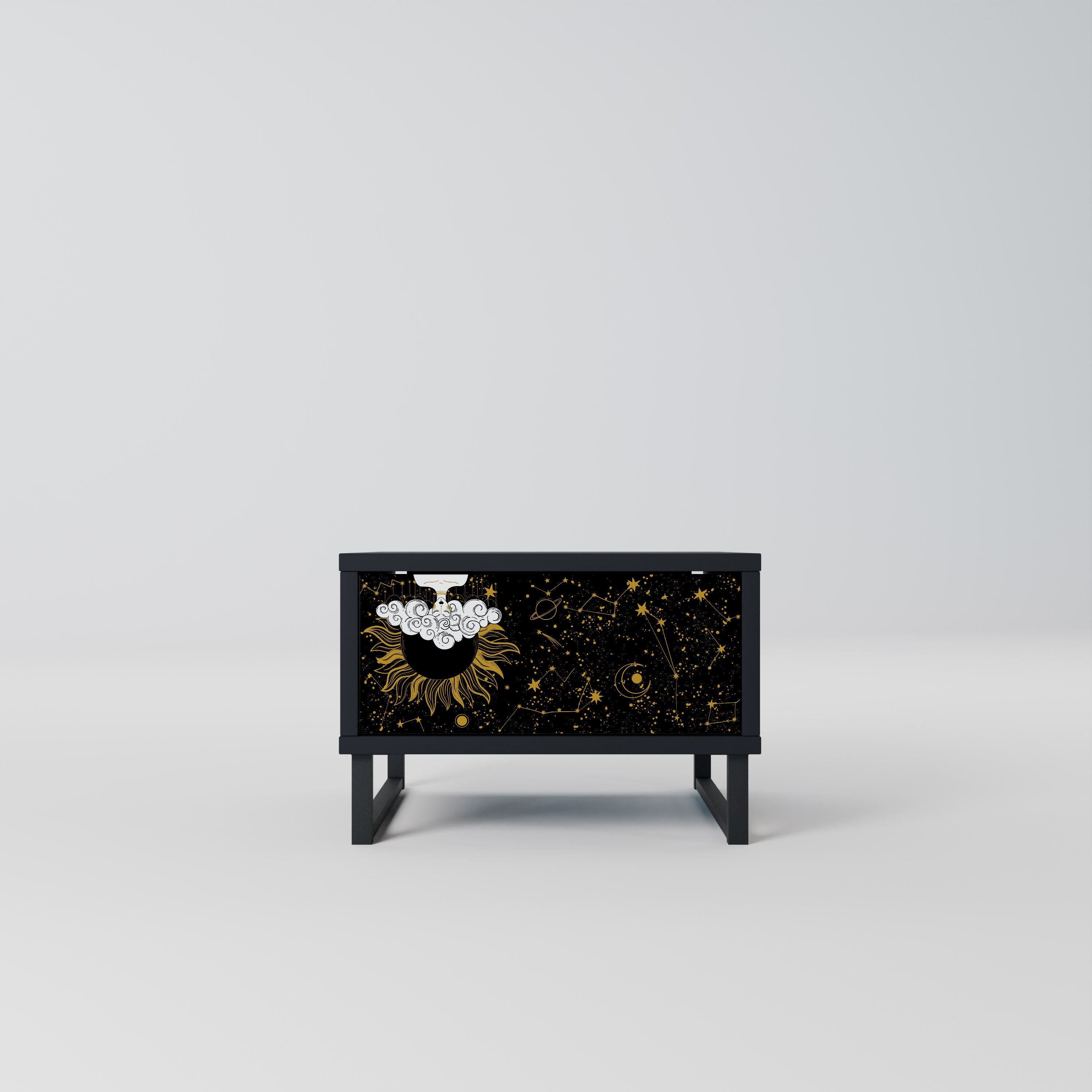 Table de chevet STELLAR CONSTELLATIONS en finition noire