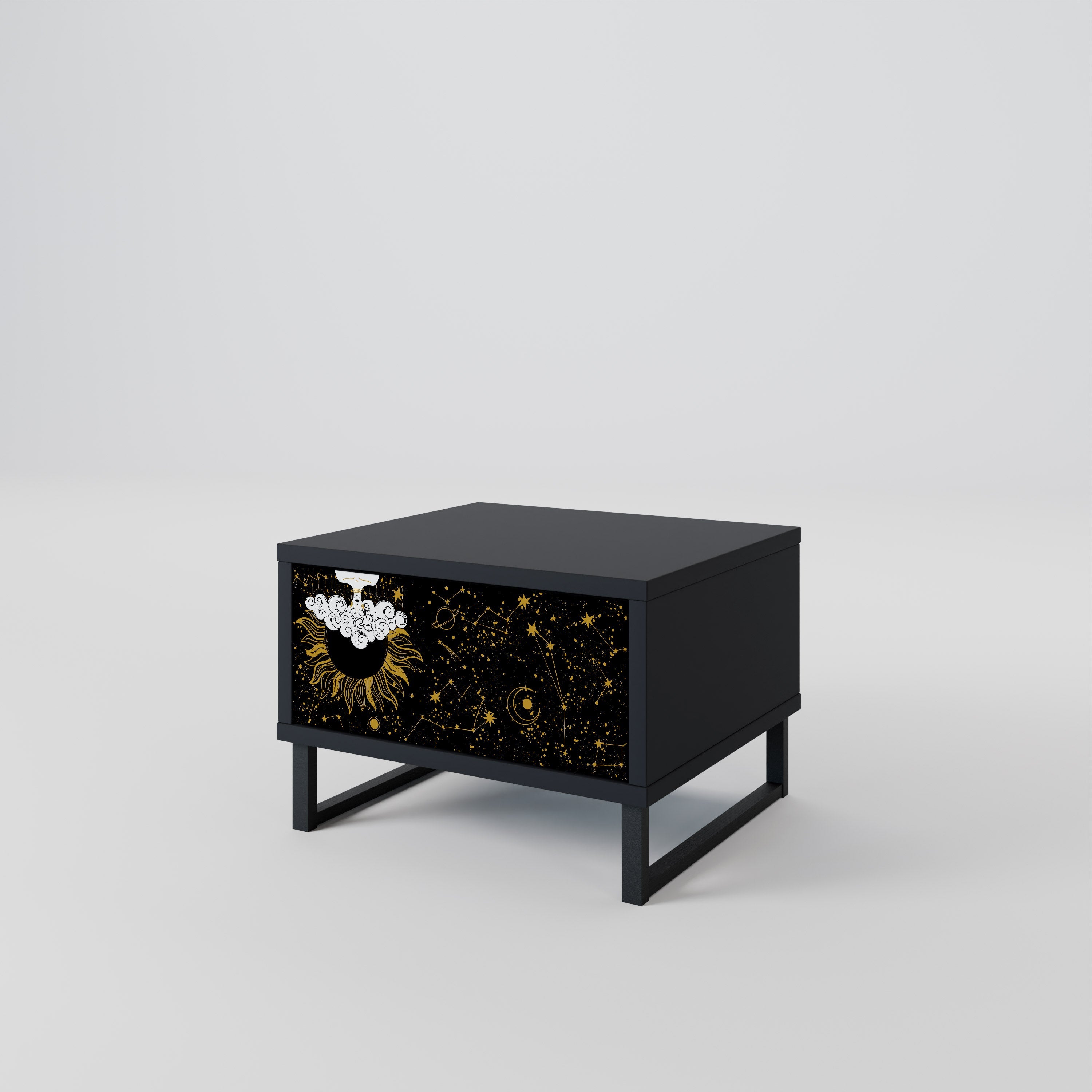 Table de chevet STELLAR CONSTELLATIONS en finition noire