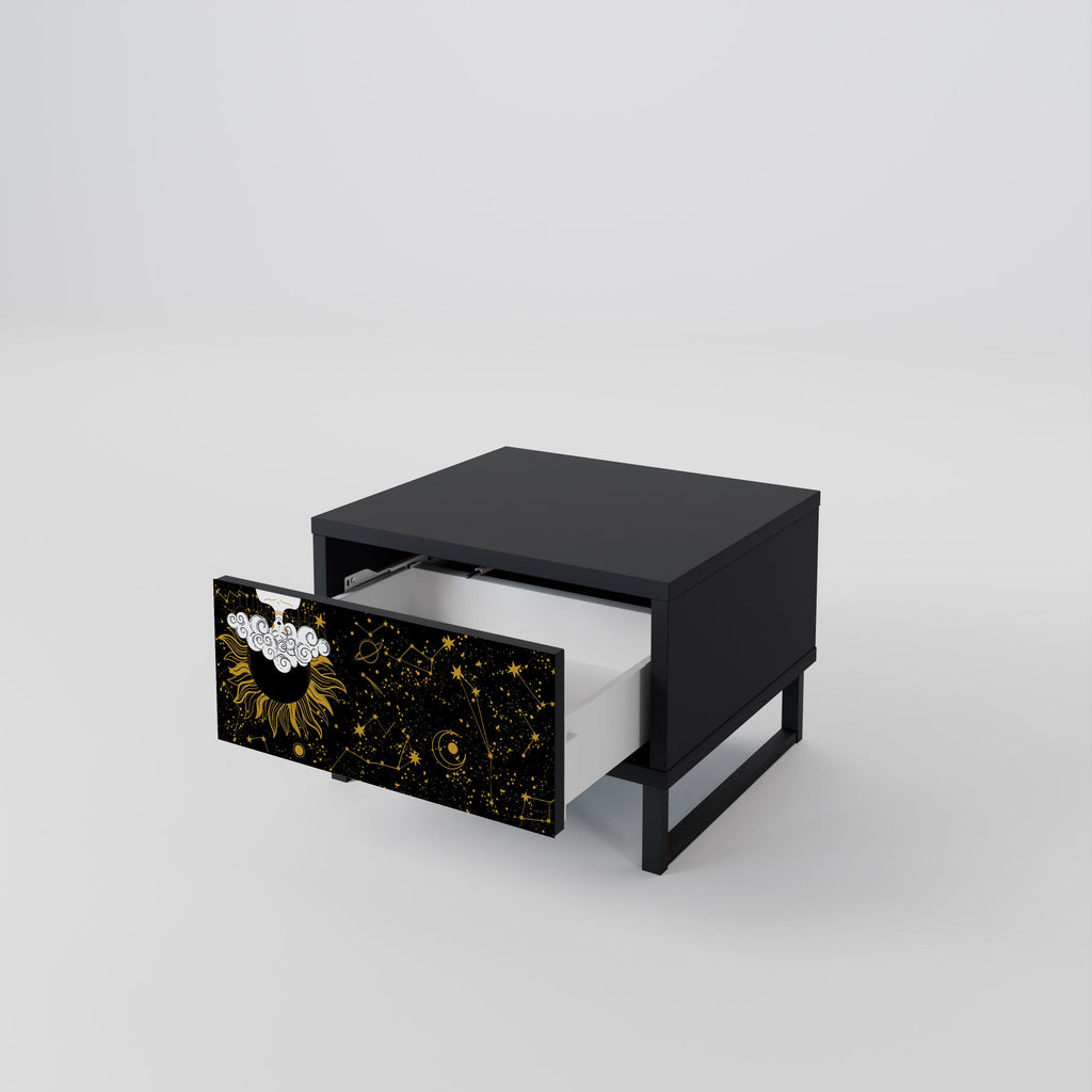 Table de chevet STELLAR CONSTELLATIONS en finition noire