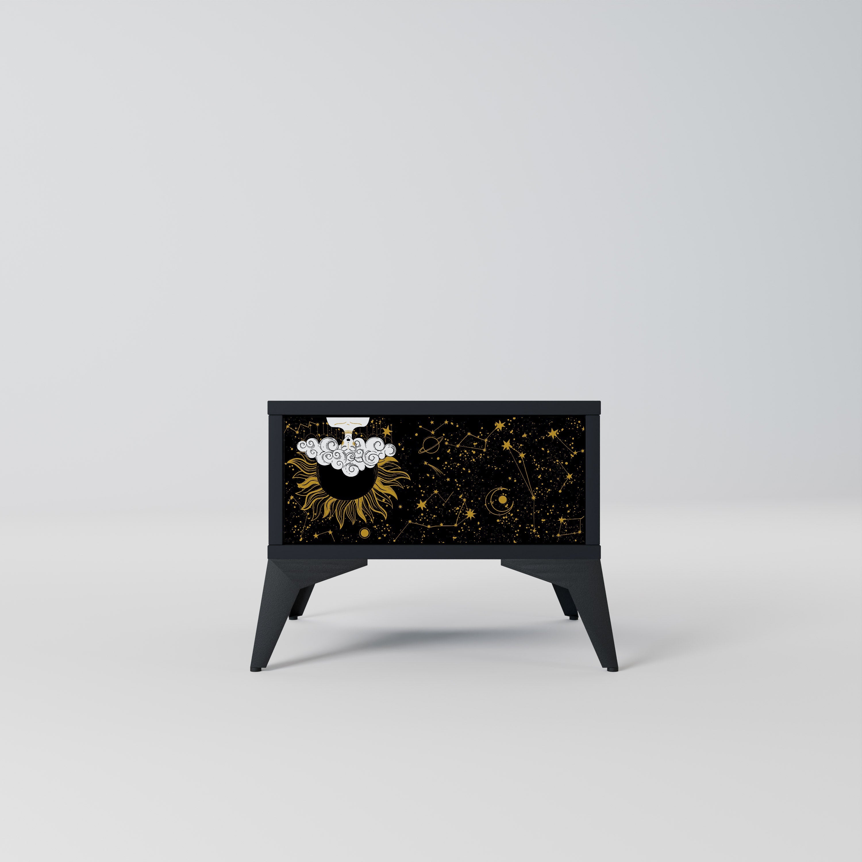 Table de chevet STELLAR CONSTELLATIONS en finition noire