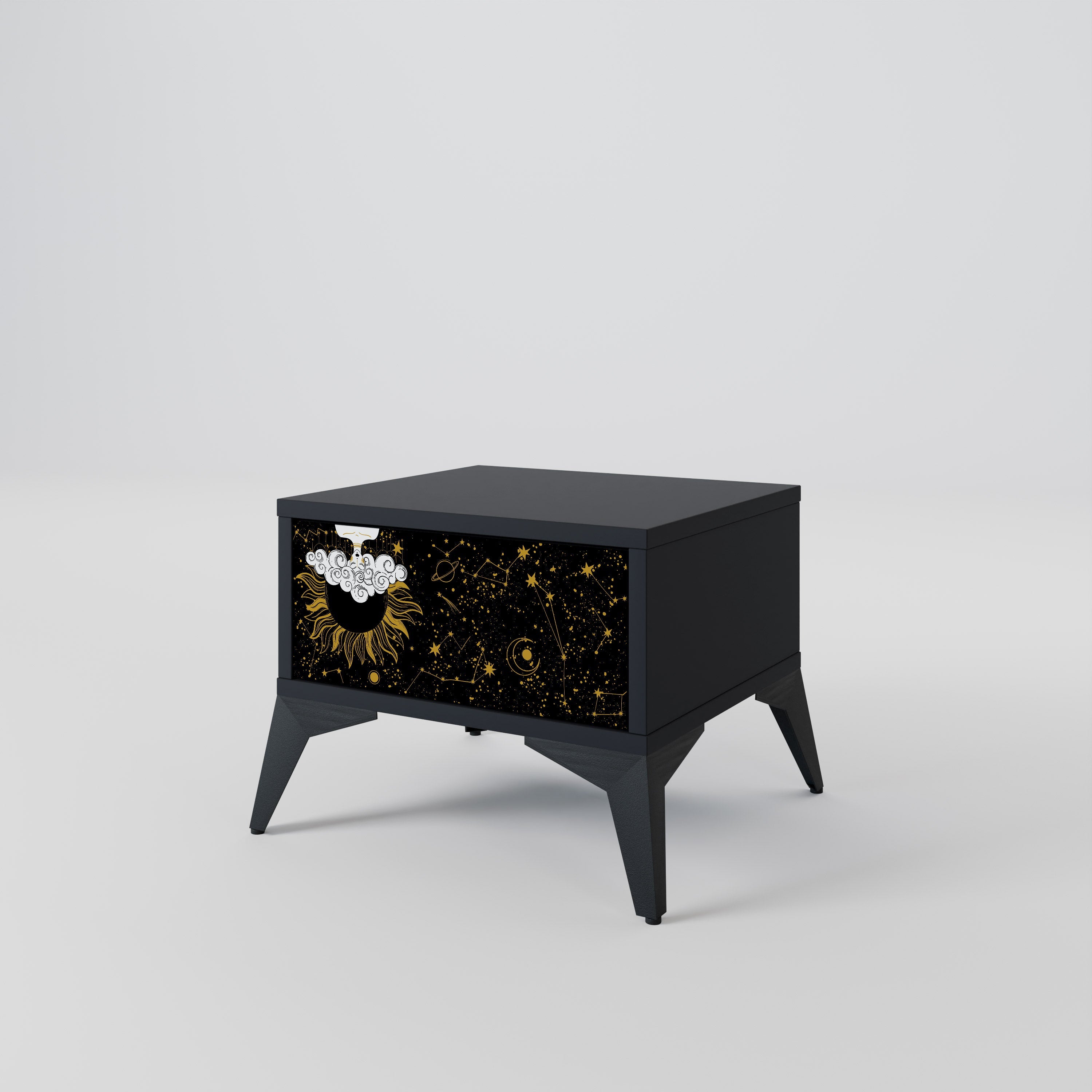 Table de chevet STELLAR CONSTELLATIONS en finition noire