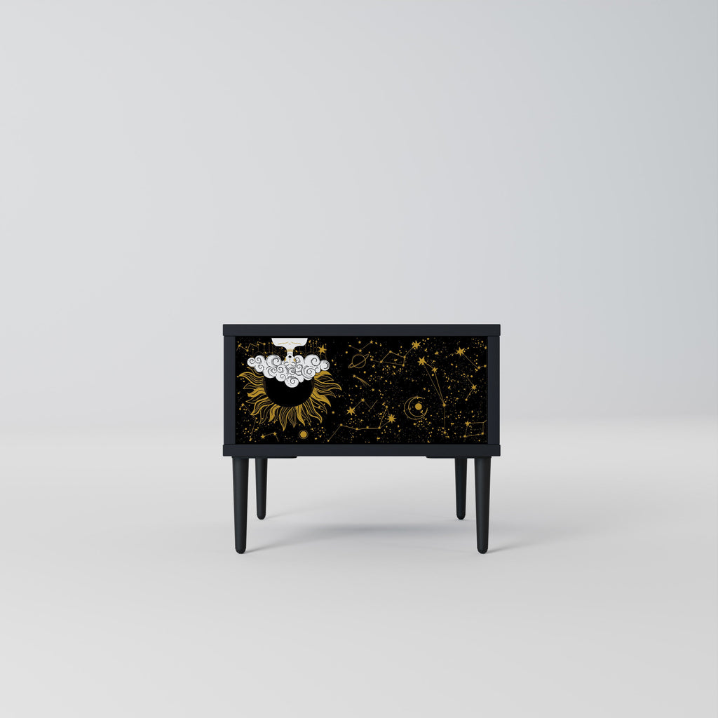 Table de chevet STELLAR CONSTELLATIONS en finition noire