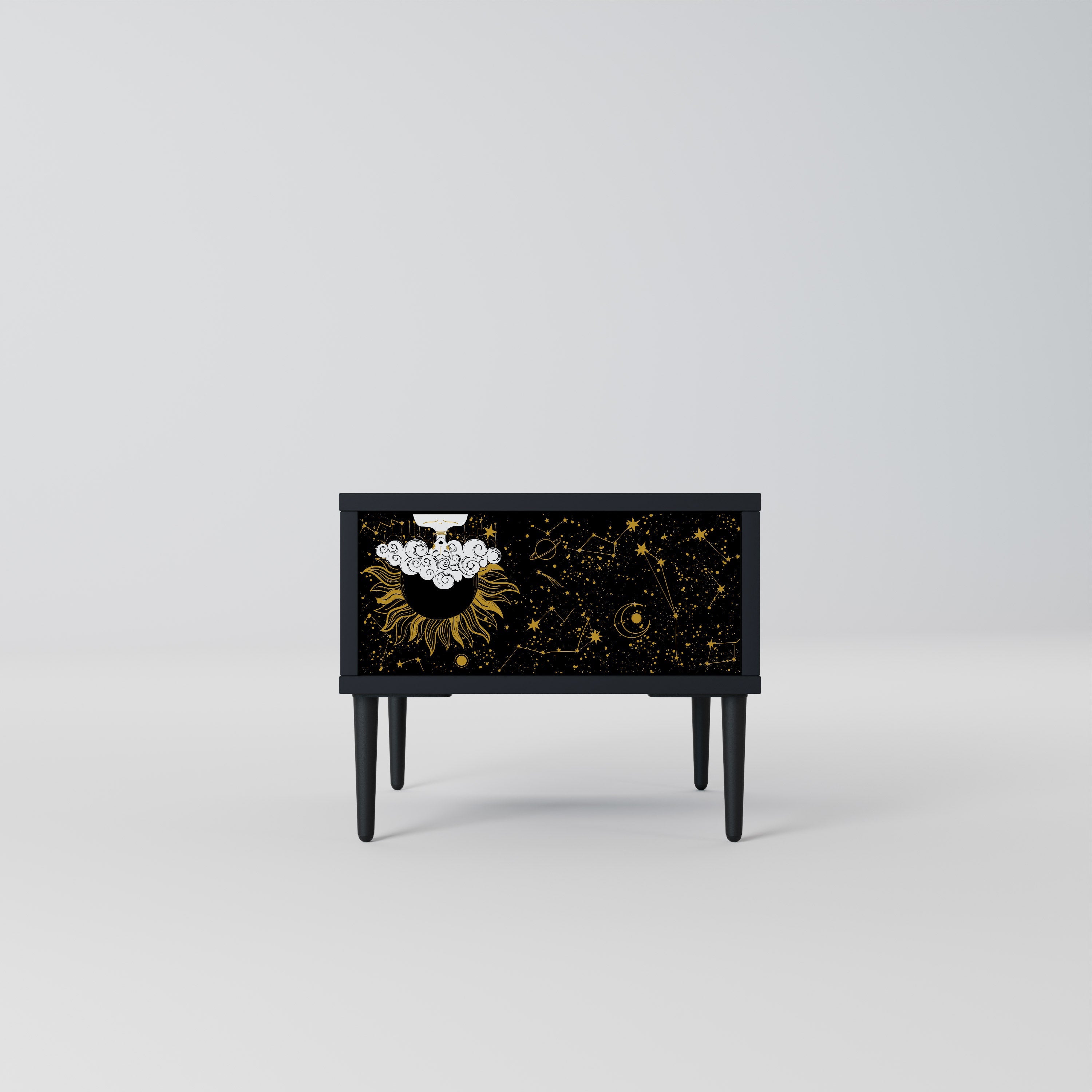 Table de chevet STELLAR CONSTELLATIONS en finition noire