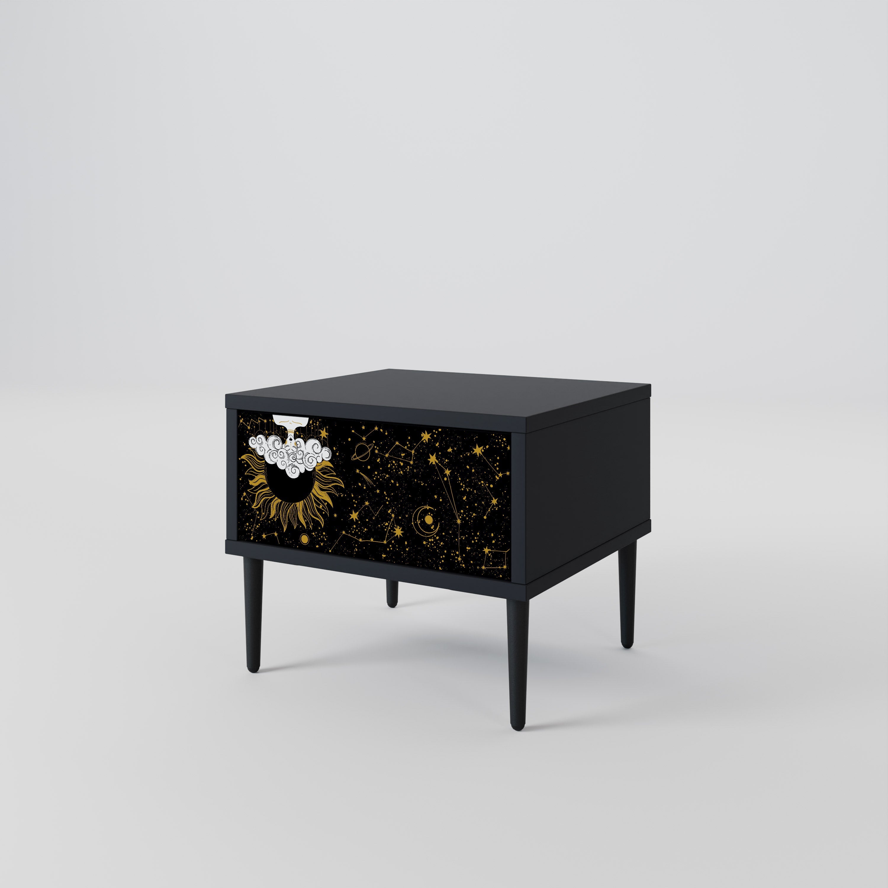 Table de chevet STELLAR CONSTELLATIONS en finition noire