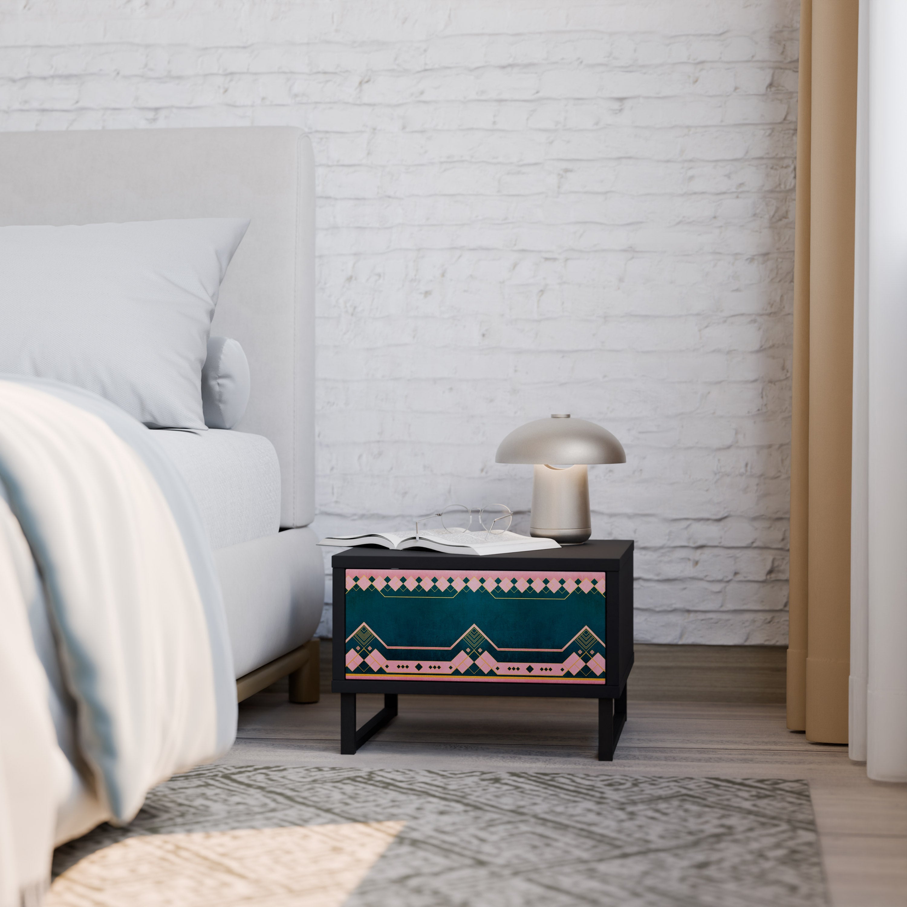 Table de chevet ROYAL COMPOSITION en finition noire