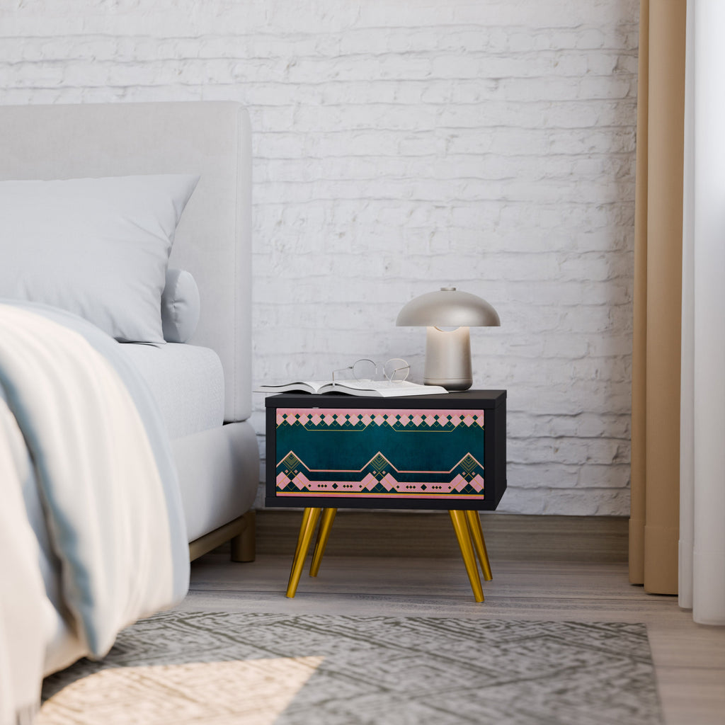 Table de chevet ROYAL COMPOSITION en finition noire