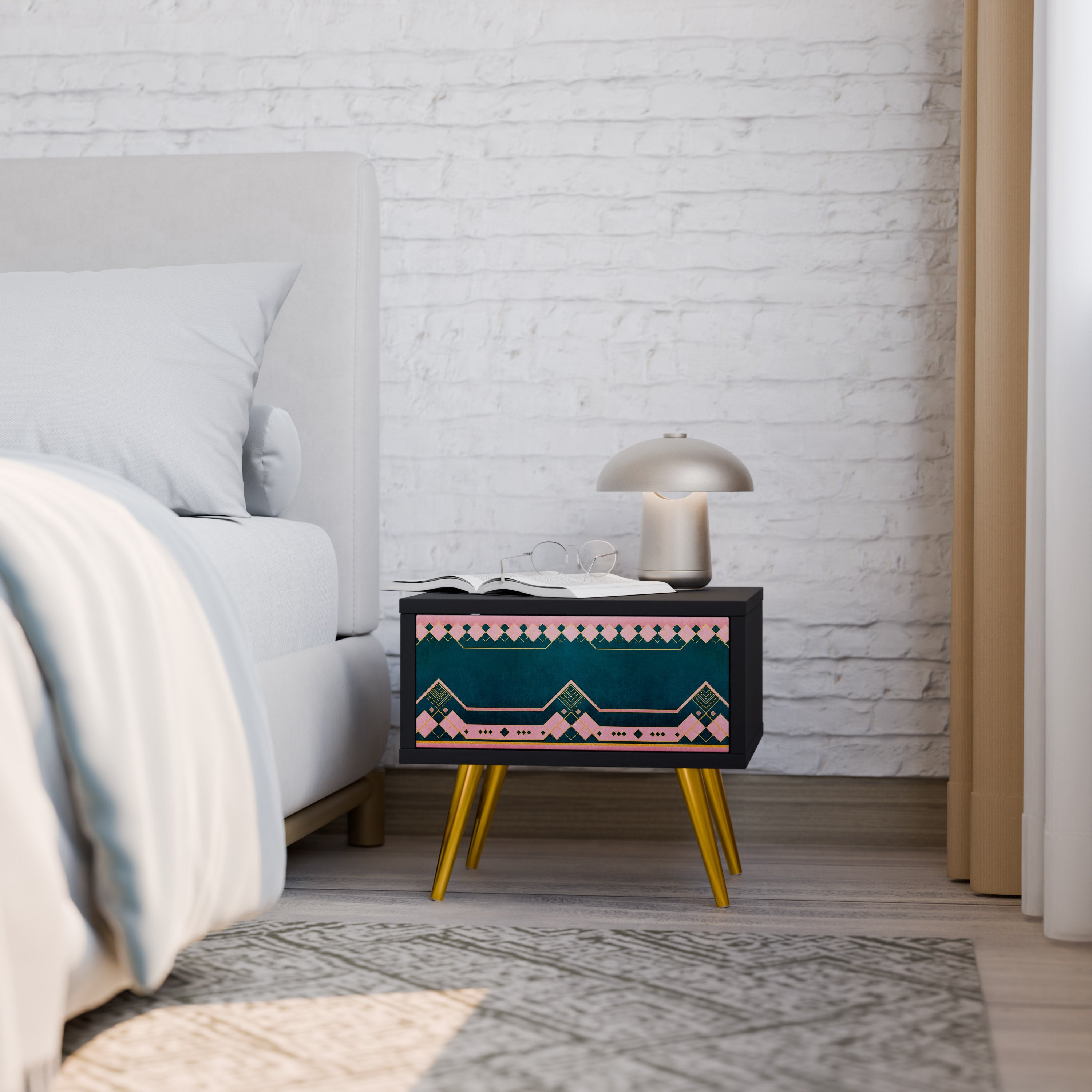 Table de chevet ROYAL COMPOSITION en finition noire