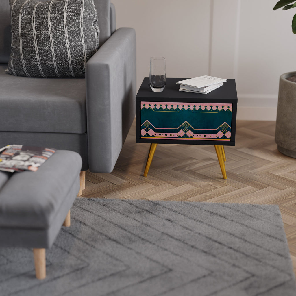 Table de chevet ROYAL COMPOSITION en finition noire