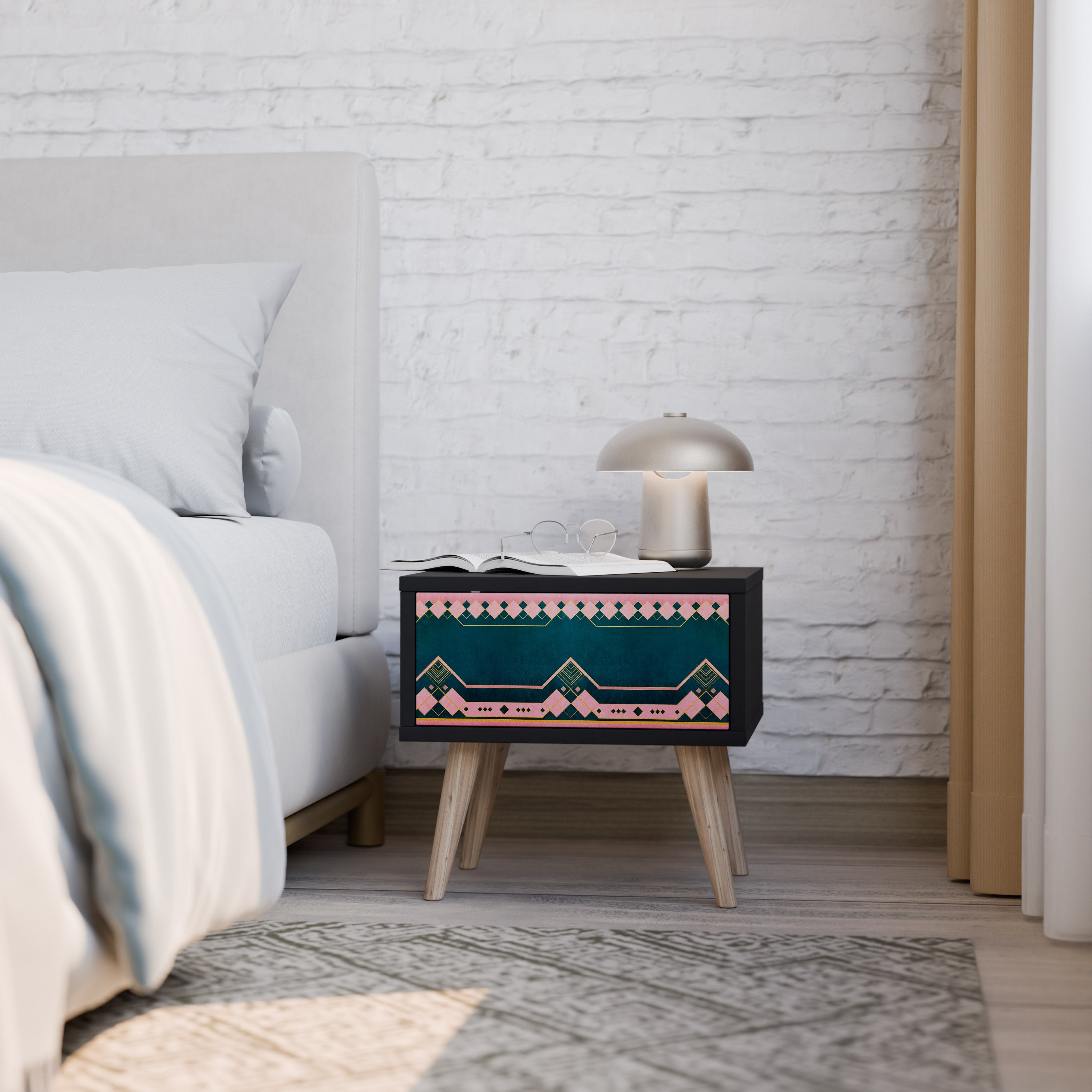 Table de chevet ROYAL COMPOSITION en finition noire