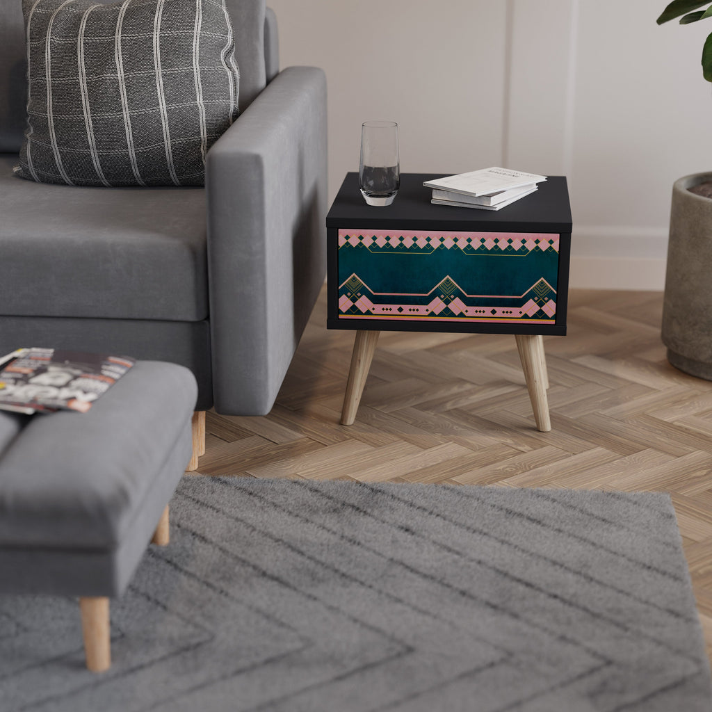 Table de chevet ROYAL COMPOSITION en finition noire