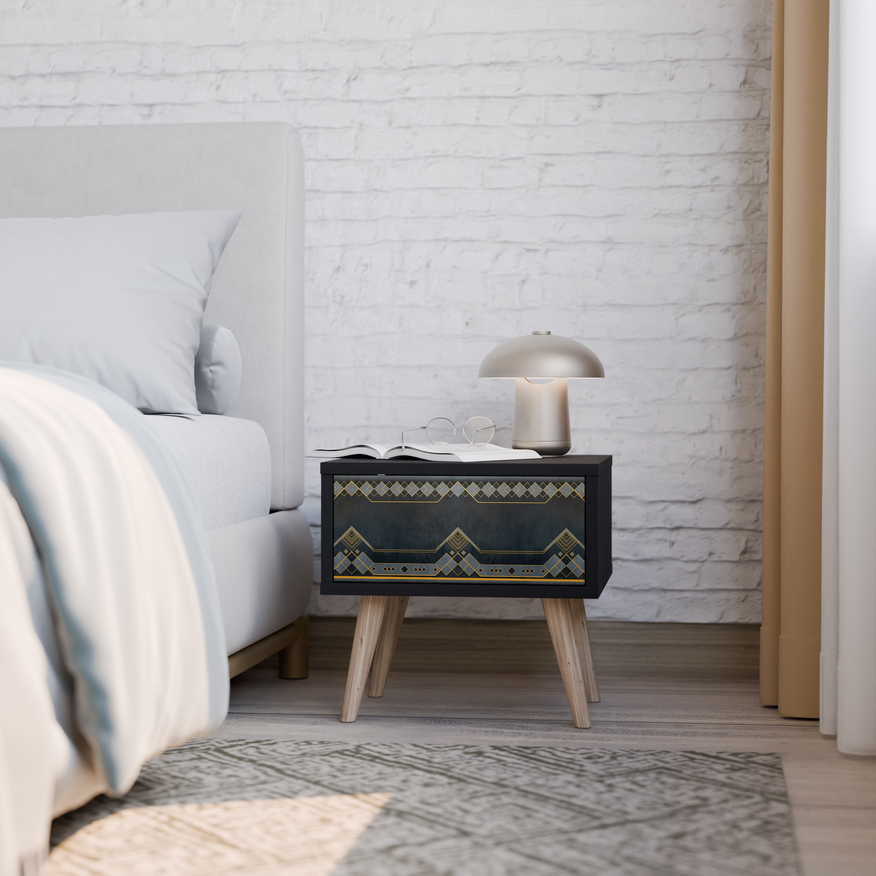 Table de chevet ROYAL ORDINARINESS en finition noire