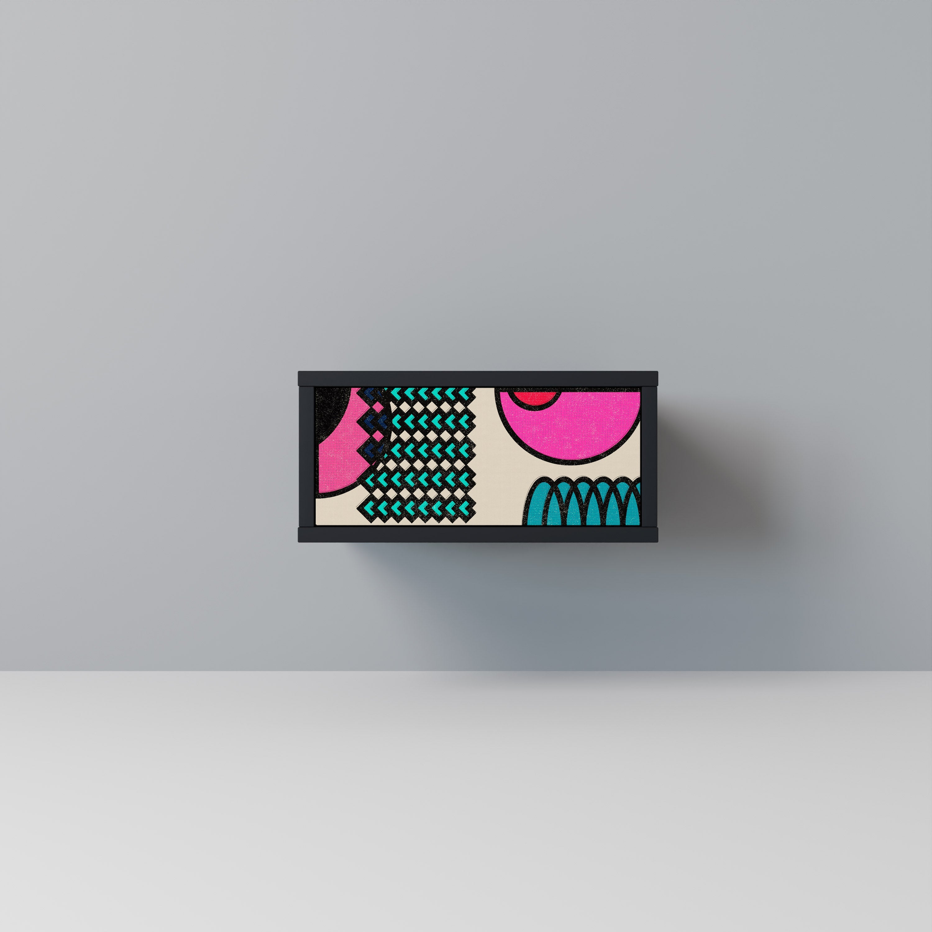 Table de chevet GEOMETRIC RHAPSODY en finition noire