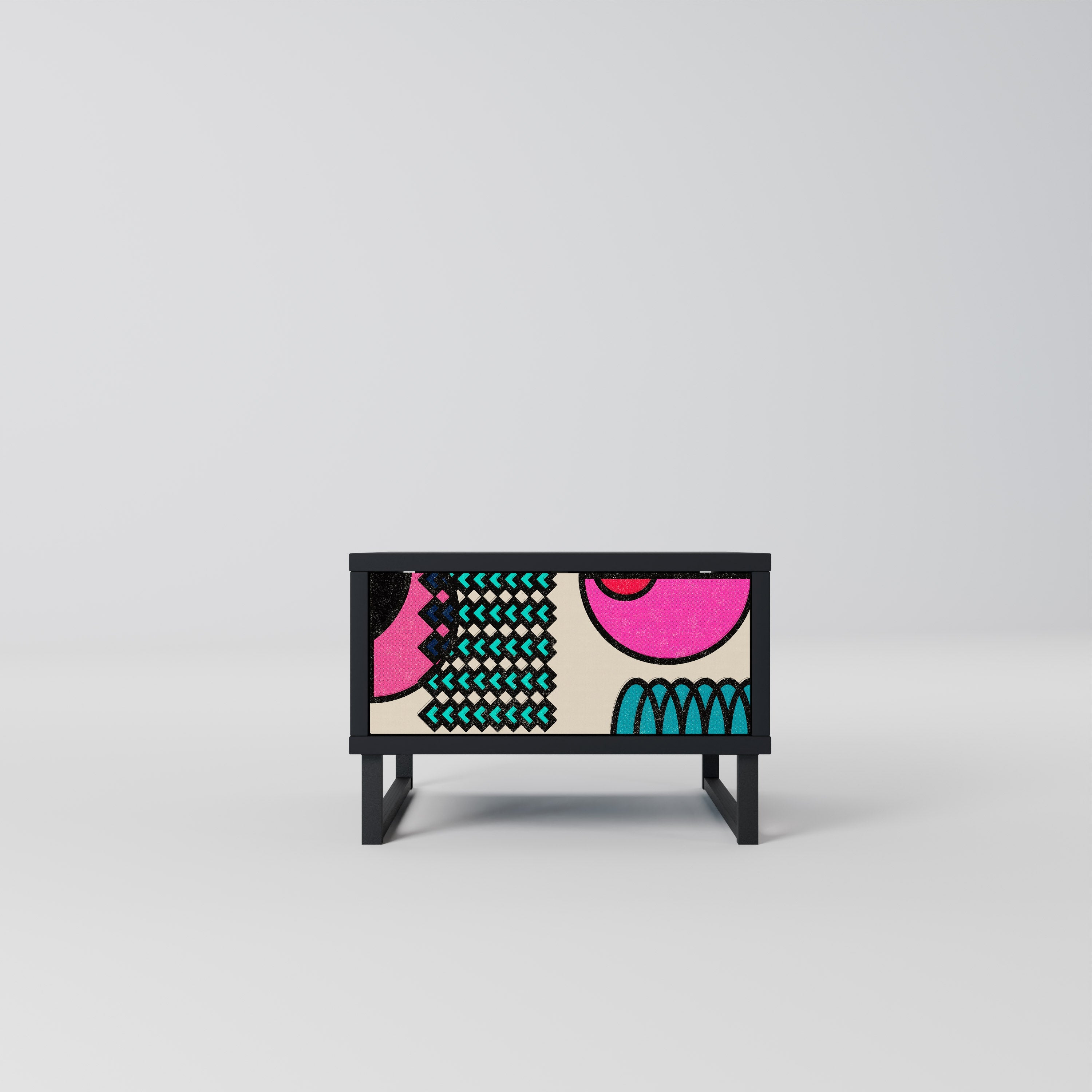 Table de chevet GEOMETRIC RHAPSODY en finition noire