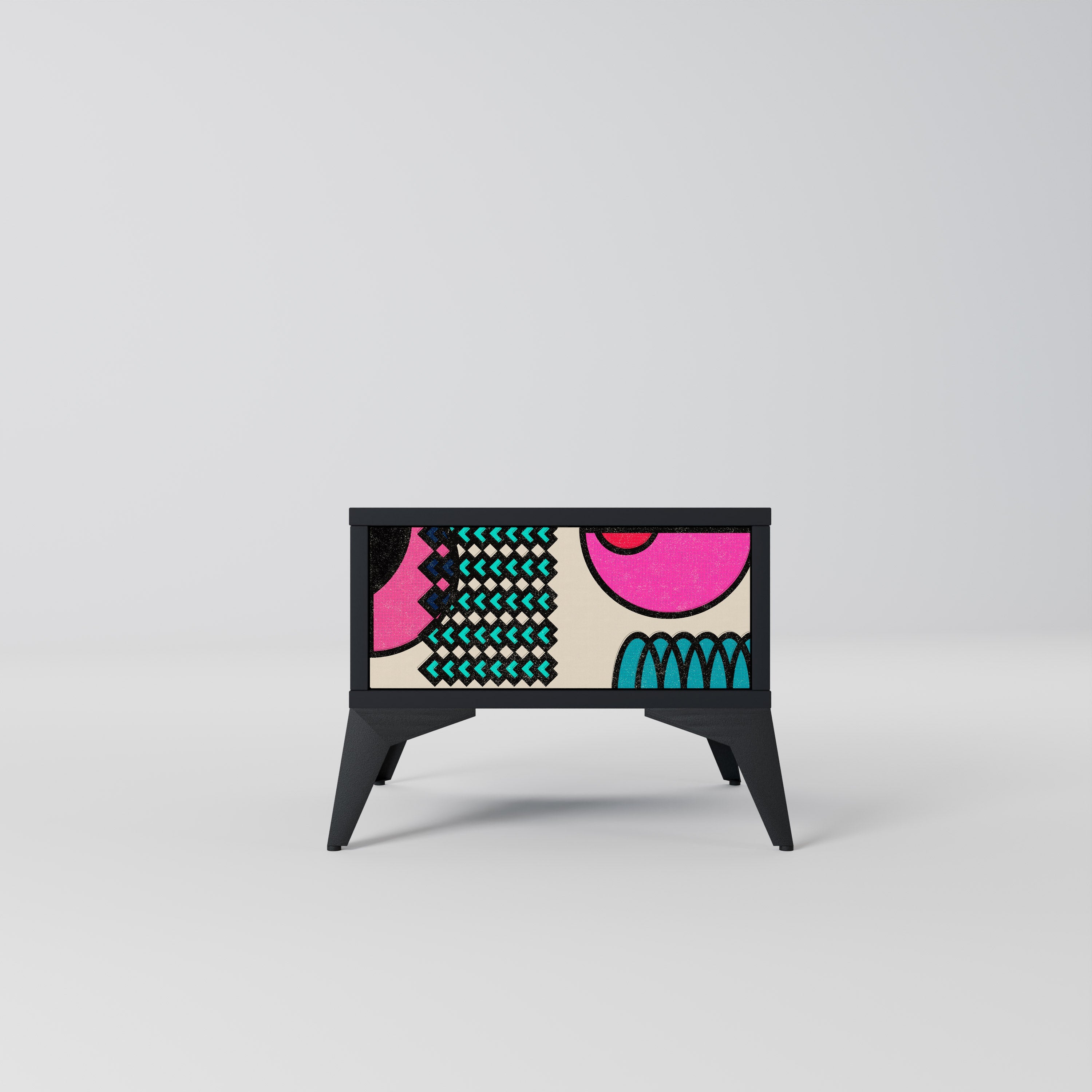 Table de chevet GEOMETRIC RHAPSODY en finition noire