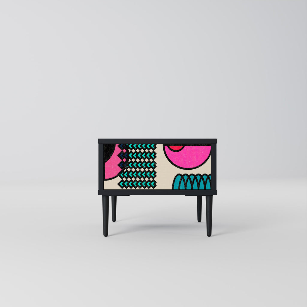 Table de chevet GEOMETRIC RHAPSODY en finition noire