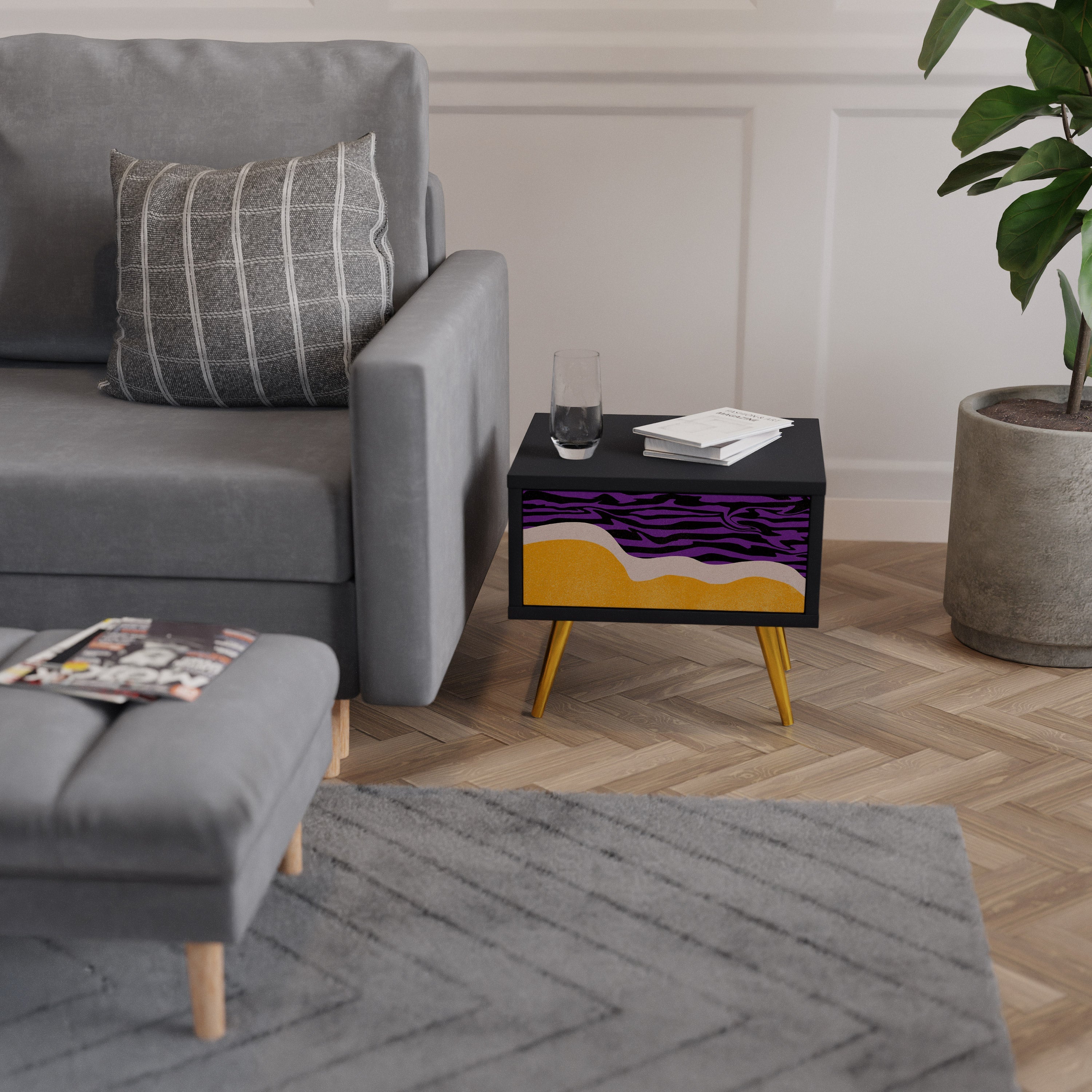 Table de chevet INDEPENDENT ORDER en finition noire