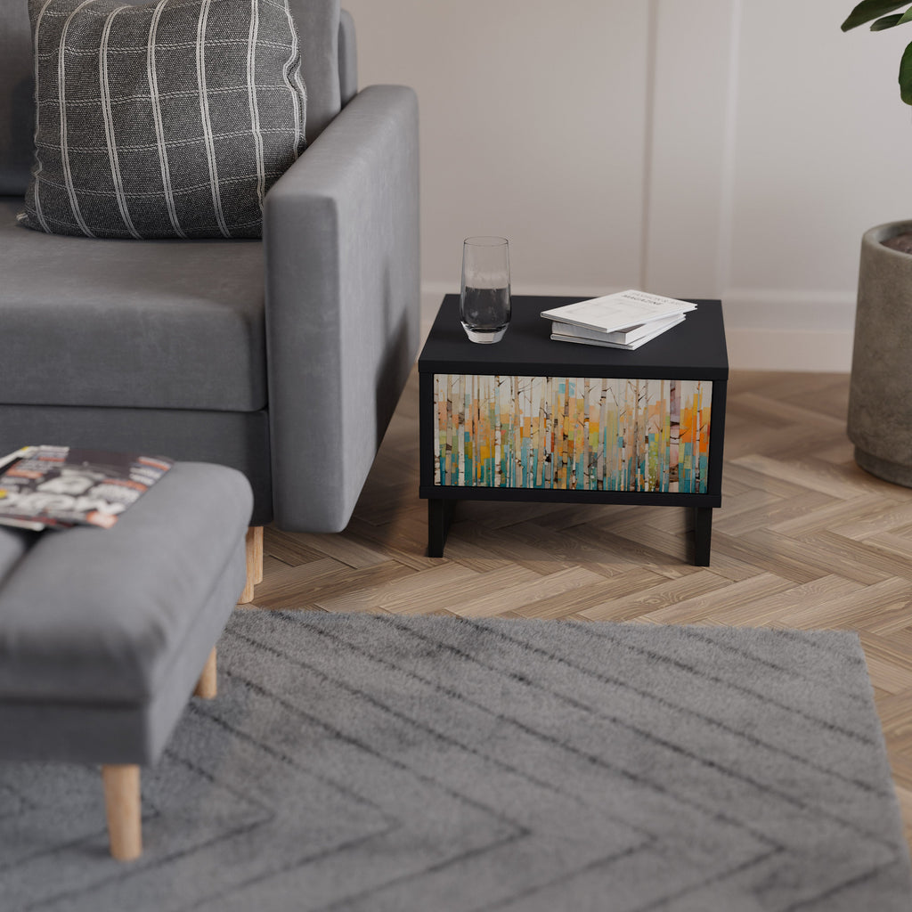 Table de chevet BIRCH KALEIDOSCOPE en finition noire