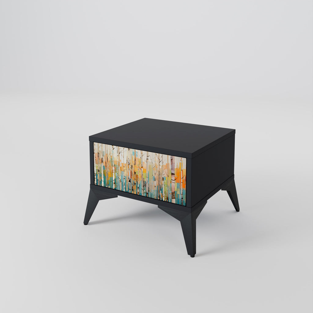 Table de chevet BIRCH KALEIDOSCOPE en finition noire
