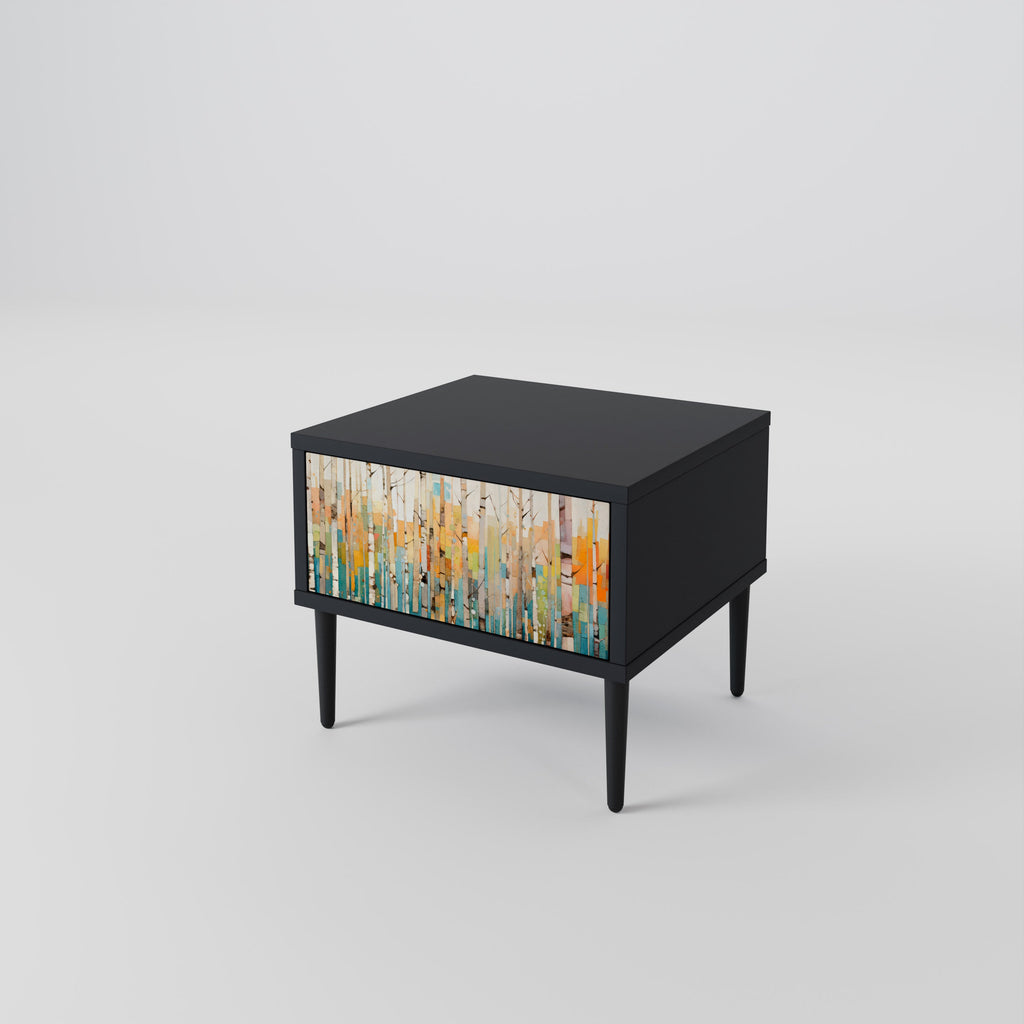 Table de chevet BIRCH KALEIDOSCOPE en finition noire