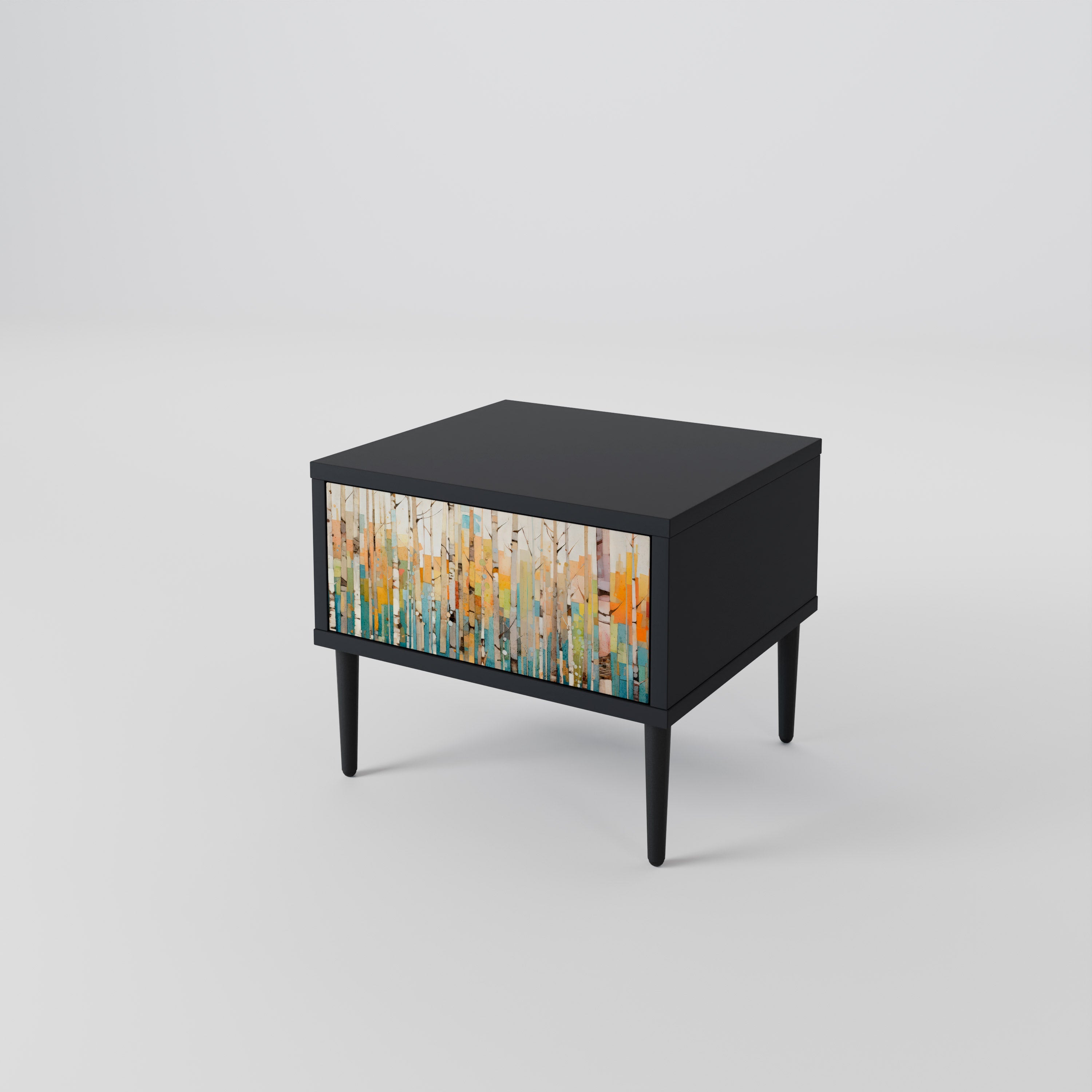 Table de chevet BIRCH KALEIDOSCOPE en finition noire