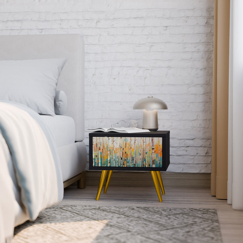 Table de chevet BIRCH KALEIDOSCOPE en finition noire