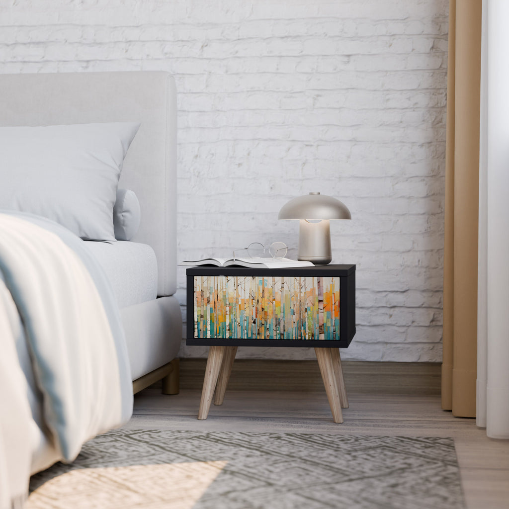 Table de chevet BIRCH KALEIDOSCOPE en finition noire