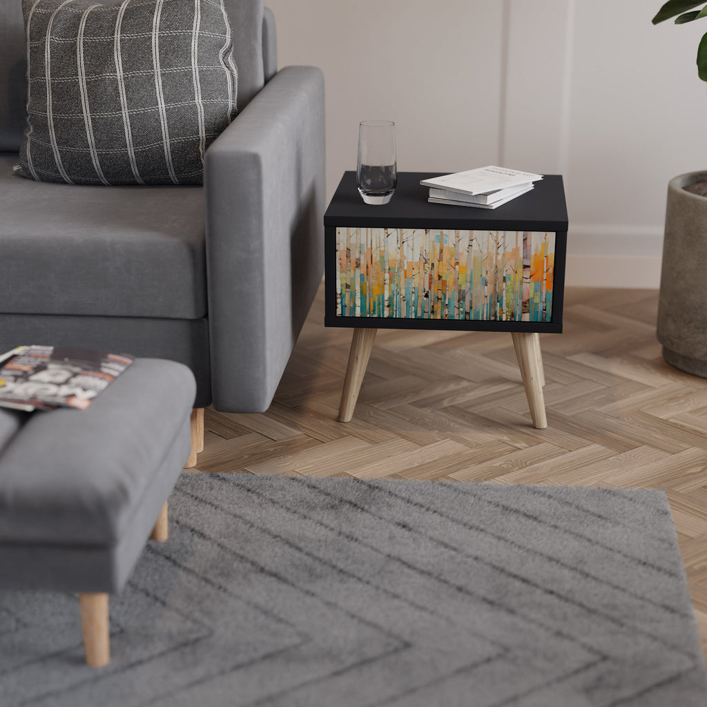 Table de chevet BIRCH KALEIDOSCOPE en finition noire