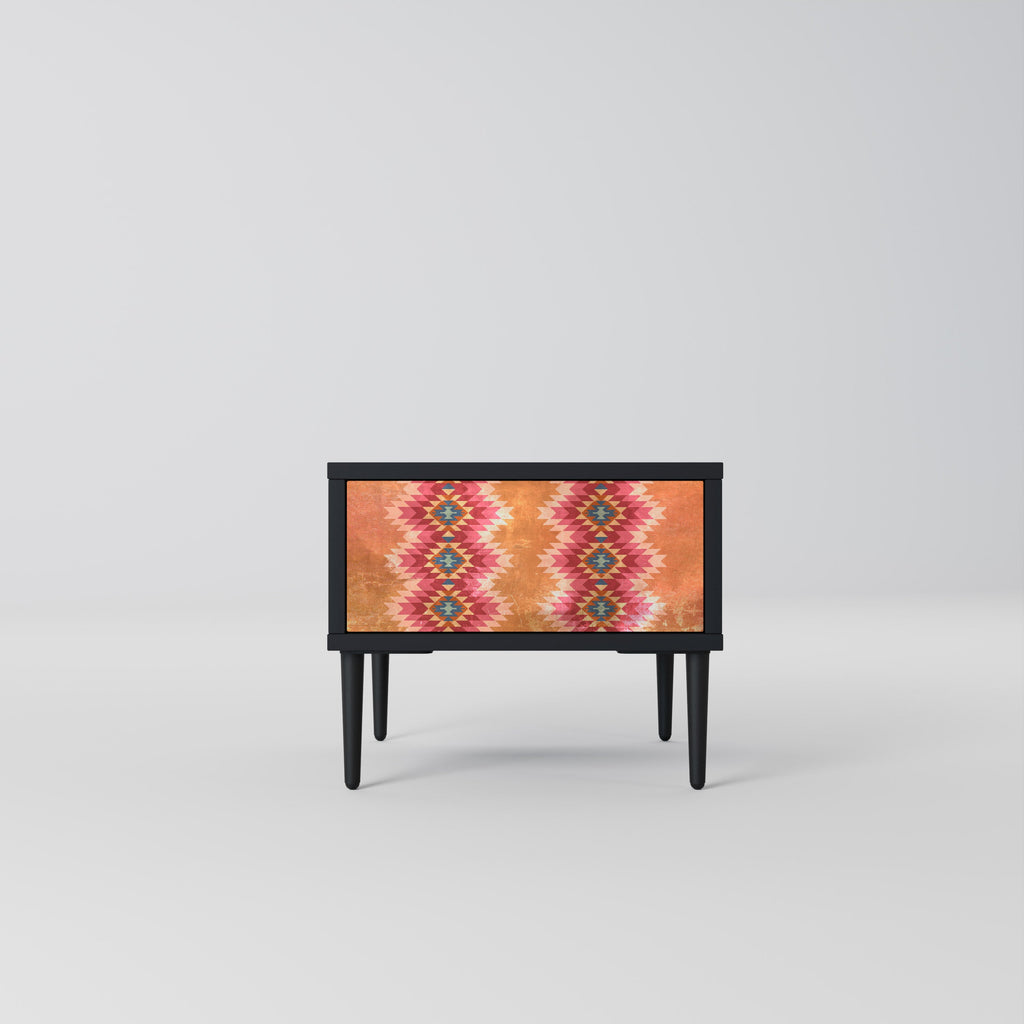 Table de chevet INDIAN FOLK en finition noire