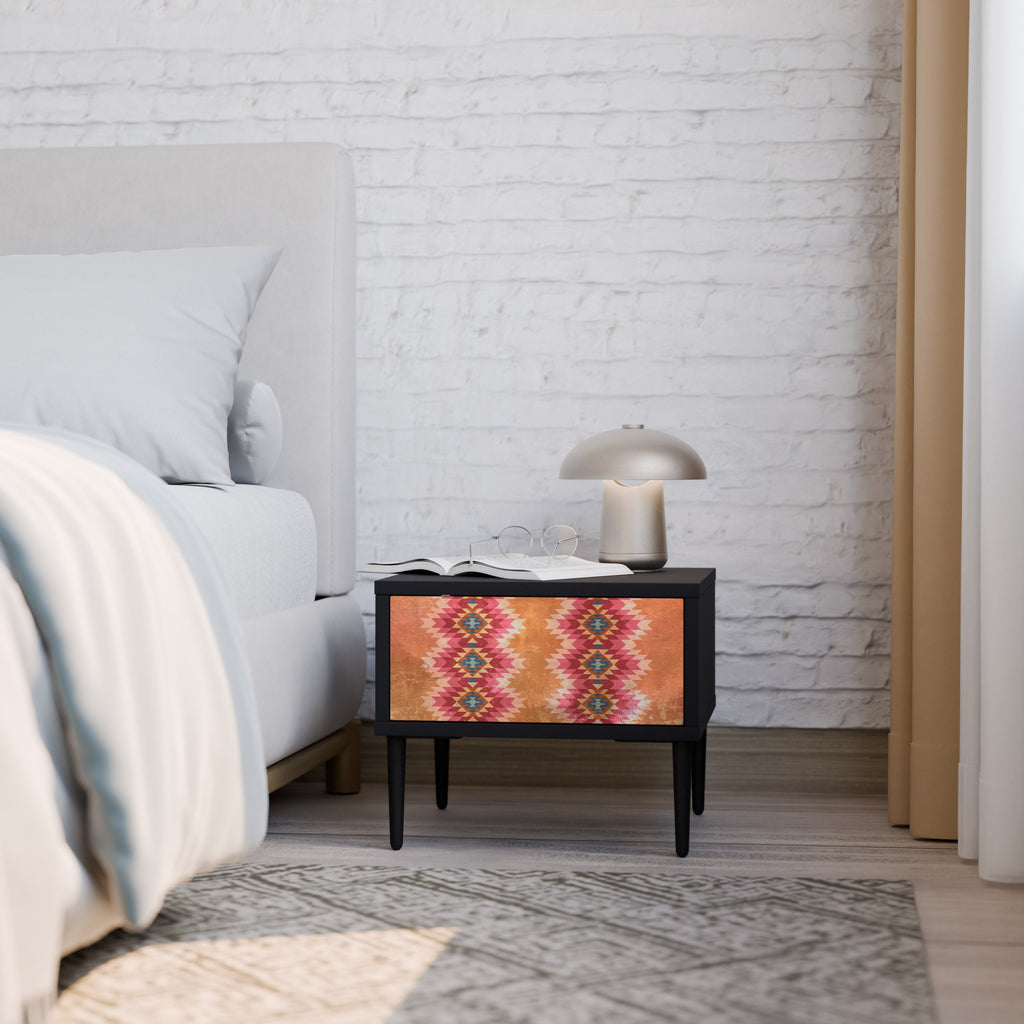 Table de chevet INDIAN FOLK en finition noire