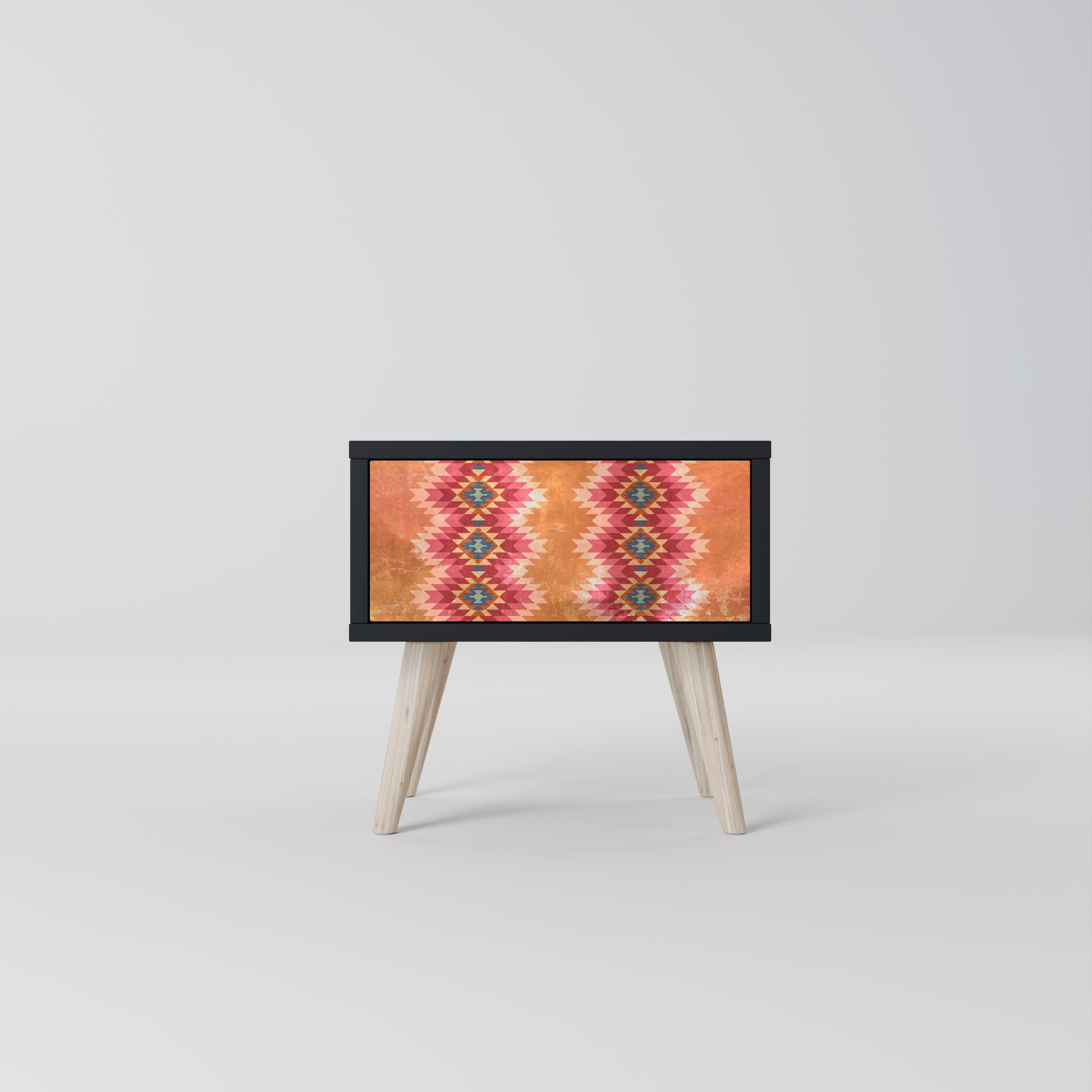 Table de chevet INDIAN FOLK en finition noire