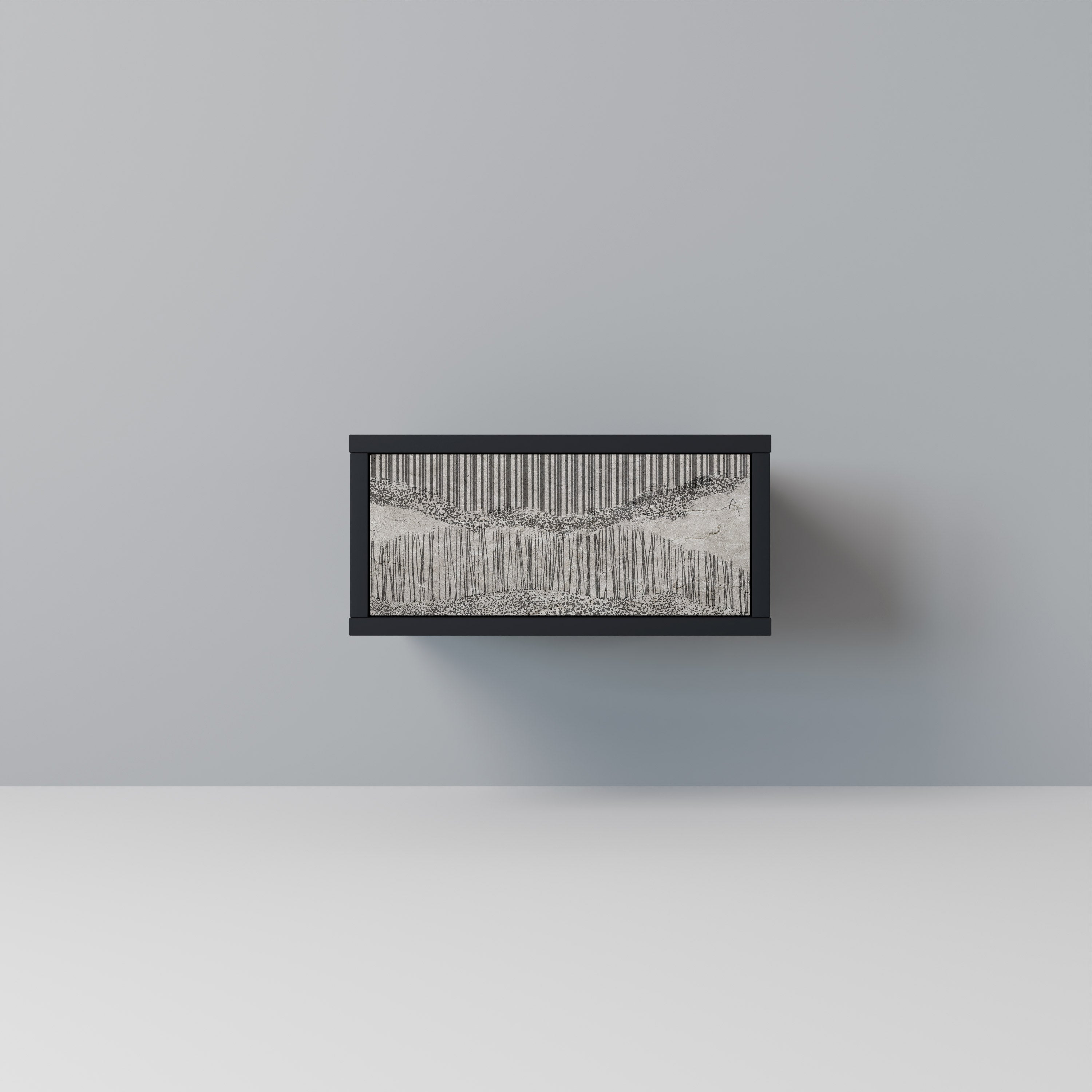 Table de chevet GRAIN LINES en finition noire