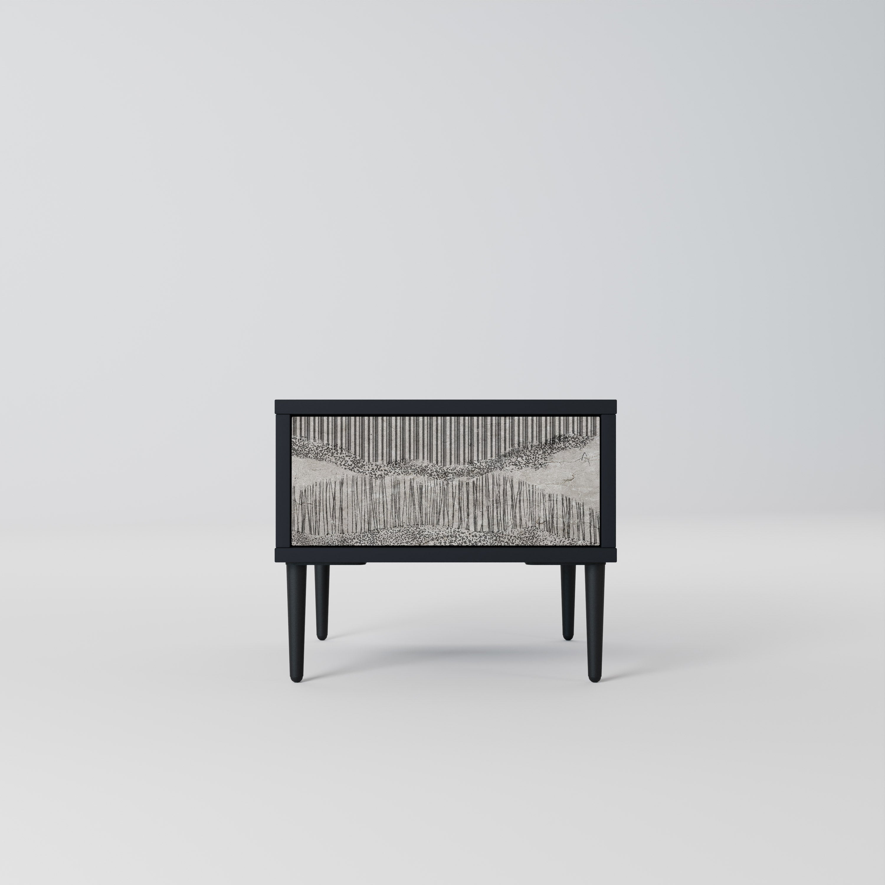 Table de chevet GRAIN LINES en finition noire