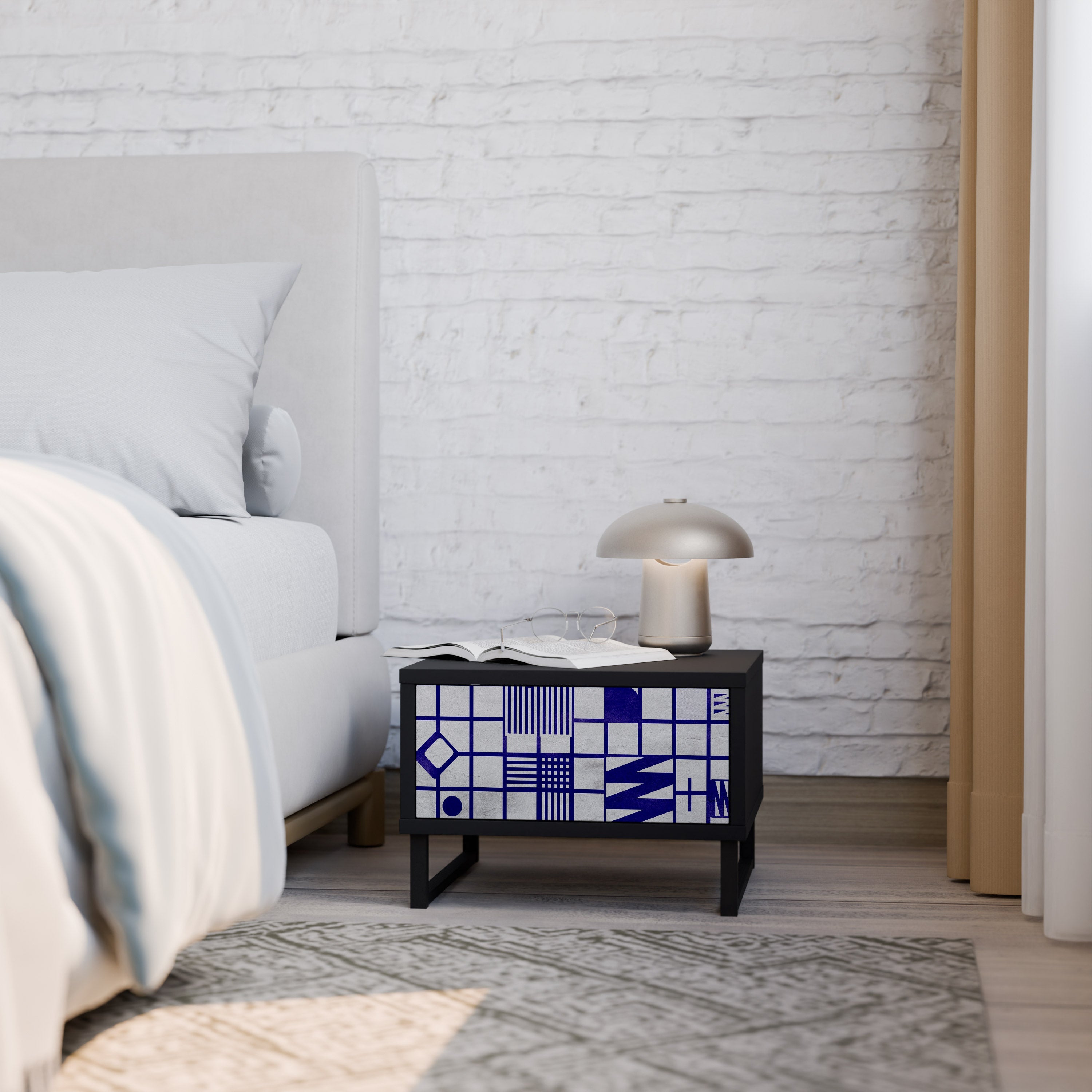 Table de chevet THE RIGHT PLACES en finition noire