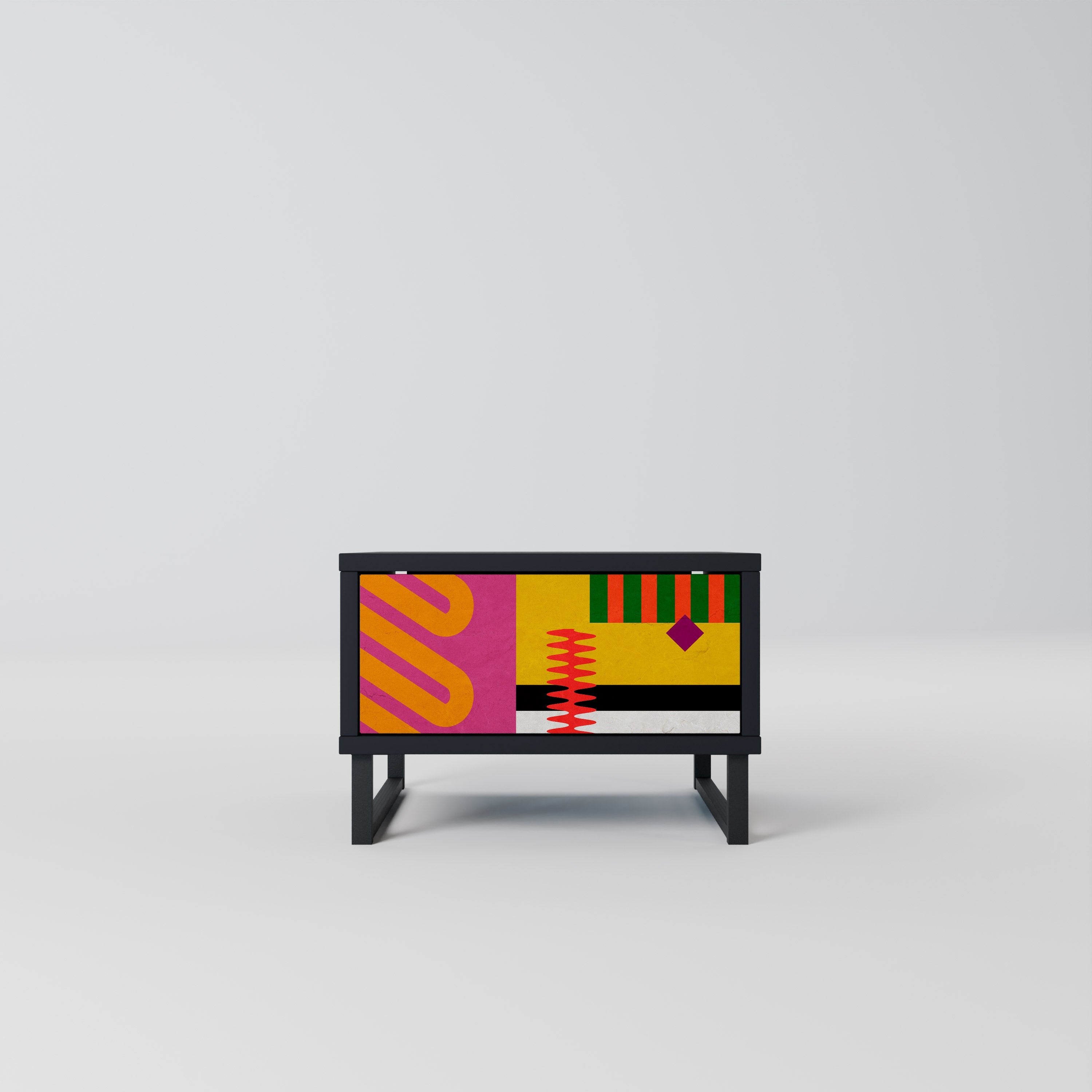 Table de chevet VIVID ART en finition noire