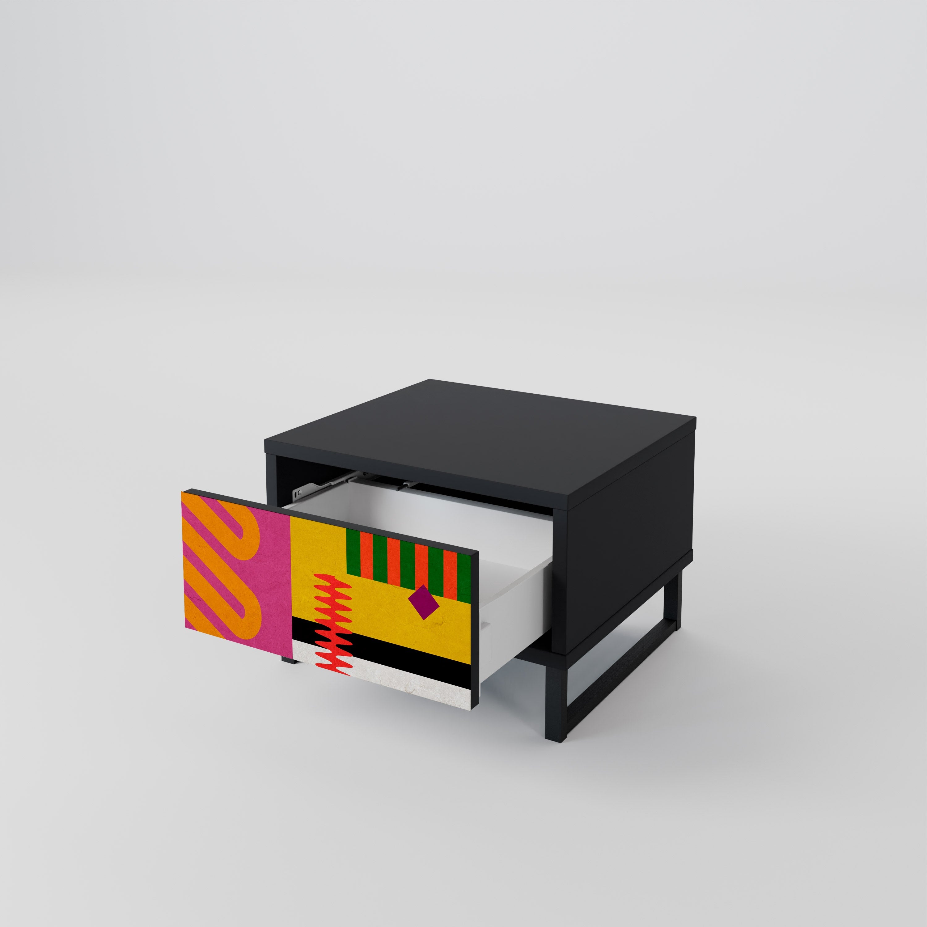 Table de chevet VIVID ART en finition noire