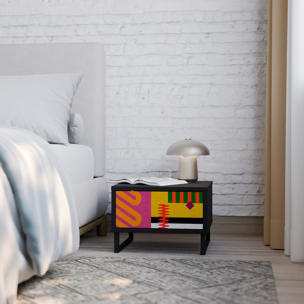 Table de chevet VIVID ART en finition noire