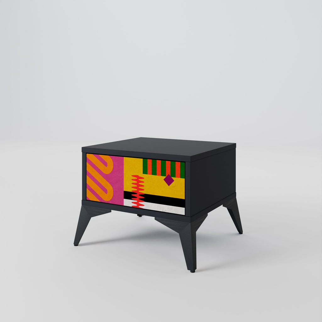 Table de chevet VIVID ART en finition noire