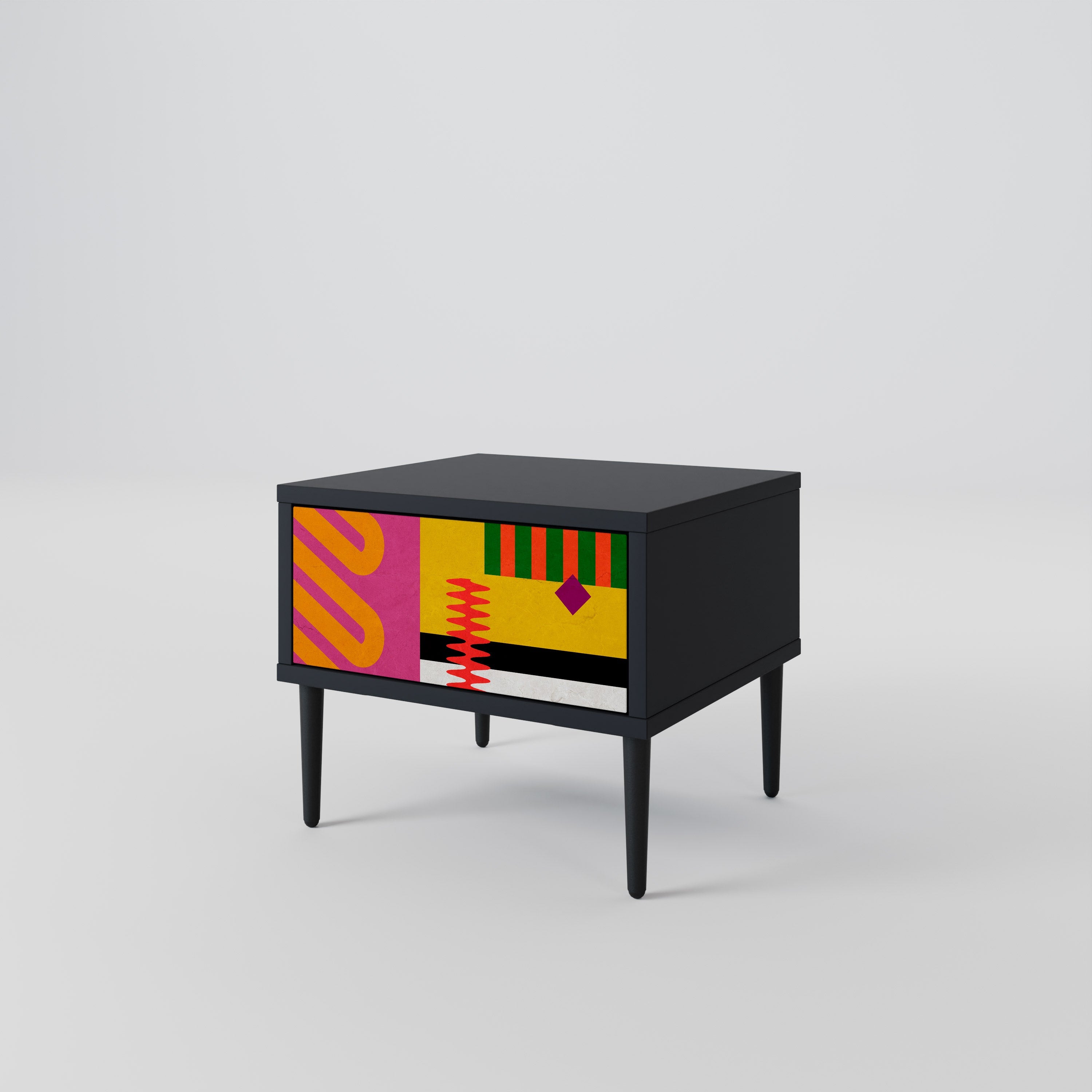 Table de chevet VIVID ART en finition noire
