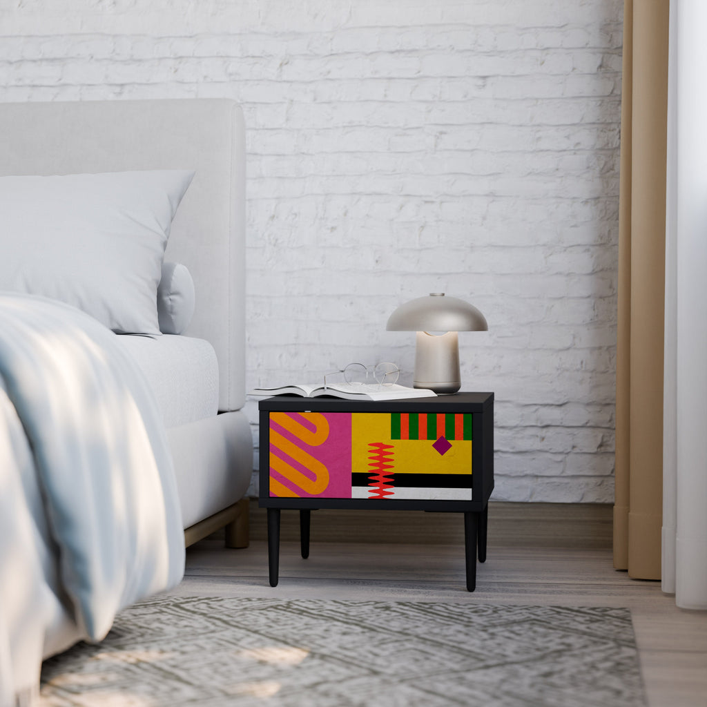 Table de chevet VIVID ART en finition noire