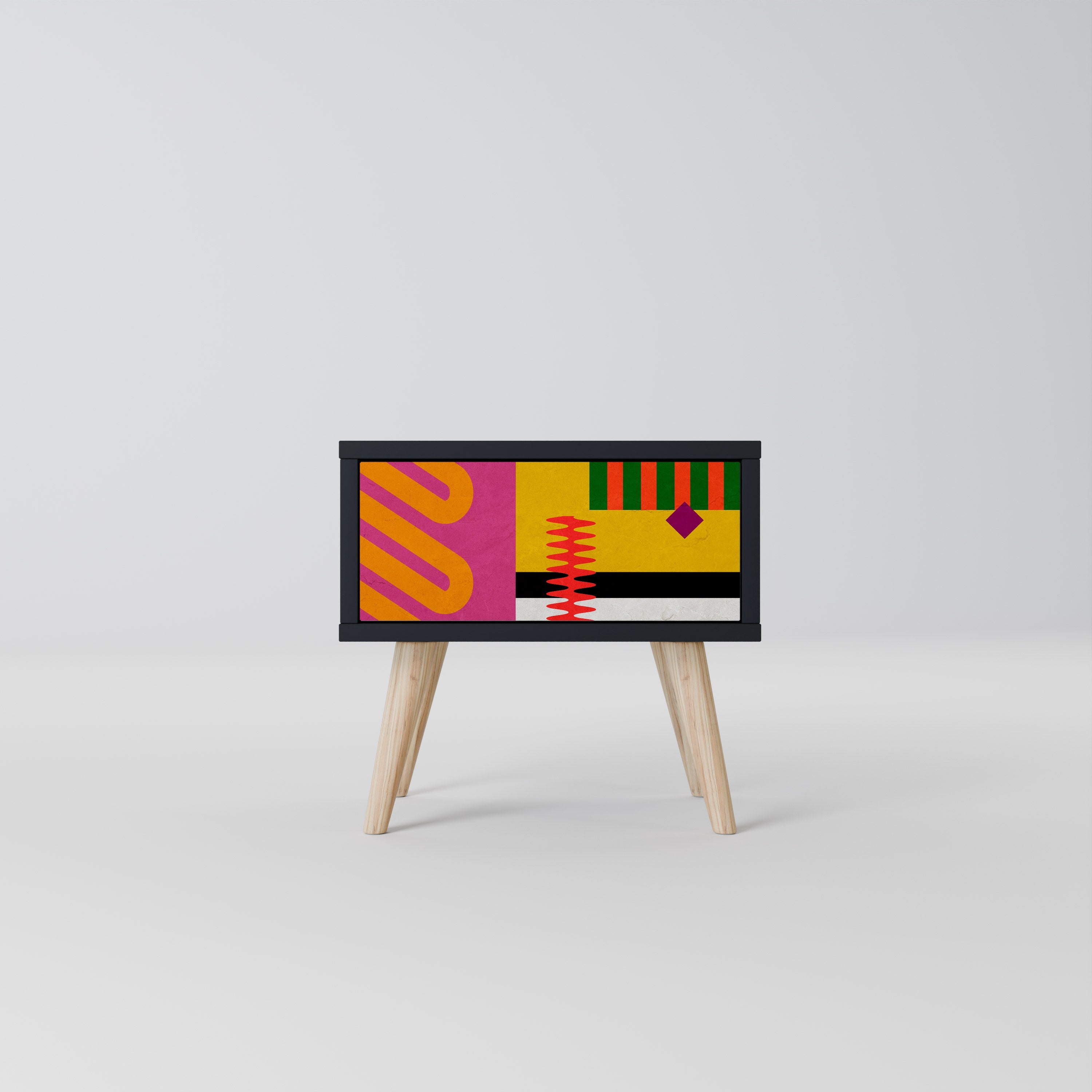 Table de chevet VIVID ART en finition noire