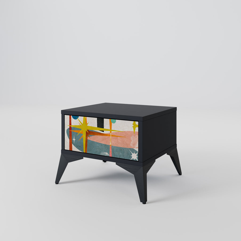 Table de chevet INTERSTELLAR VIBES en finition noire