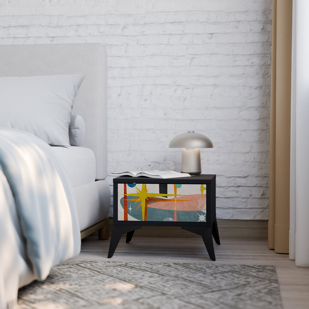 Table de chevet INTERSTELLAR VIBES en finition noire