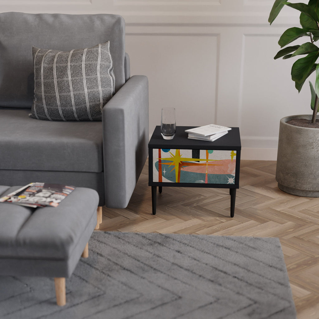 Table de chevet INTERSTELLAR VIBES en finition noire