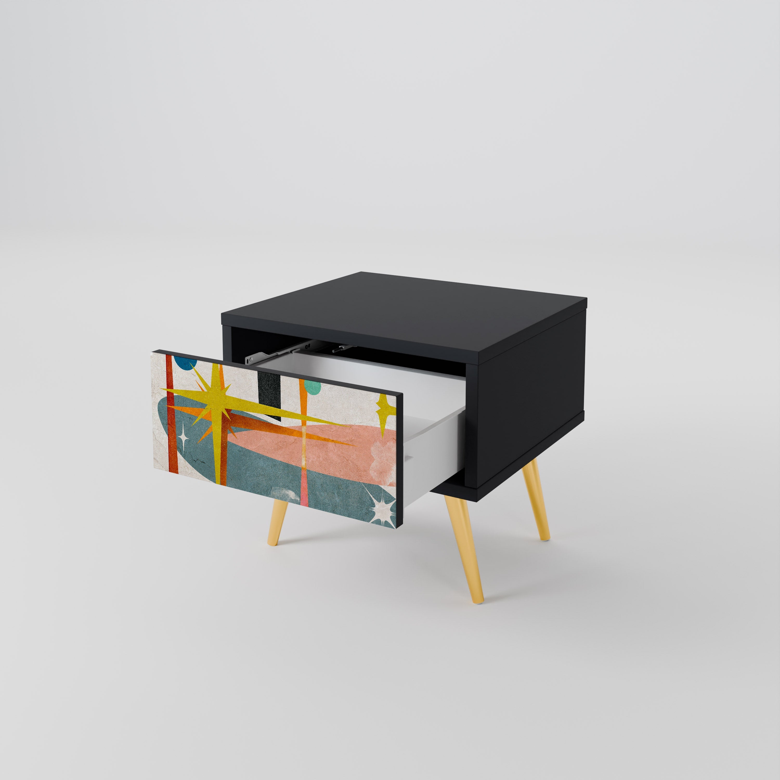 Table de chevet INTERSTELLAR VIBES en finition noire