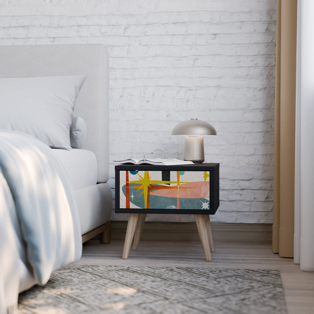 Table de chevet INTERSTELLAR VIBES en finition noire